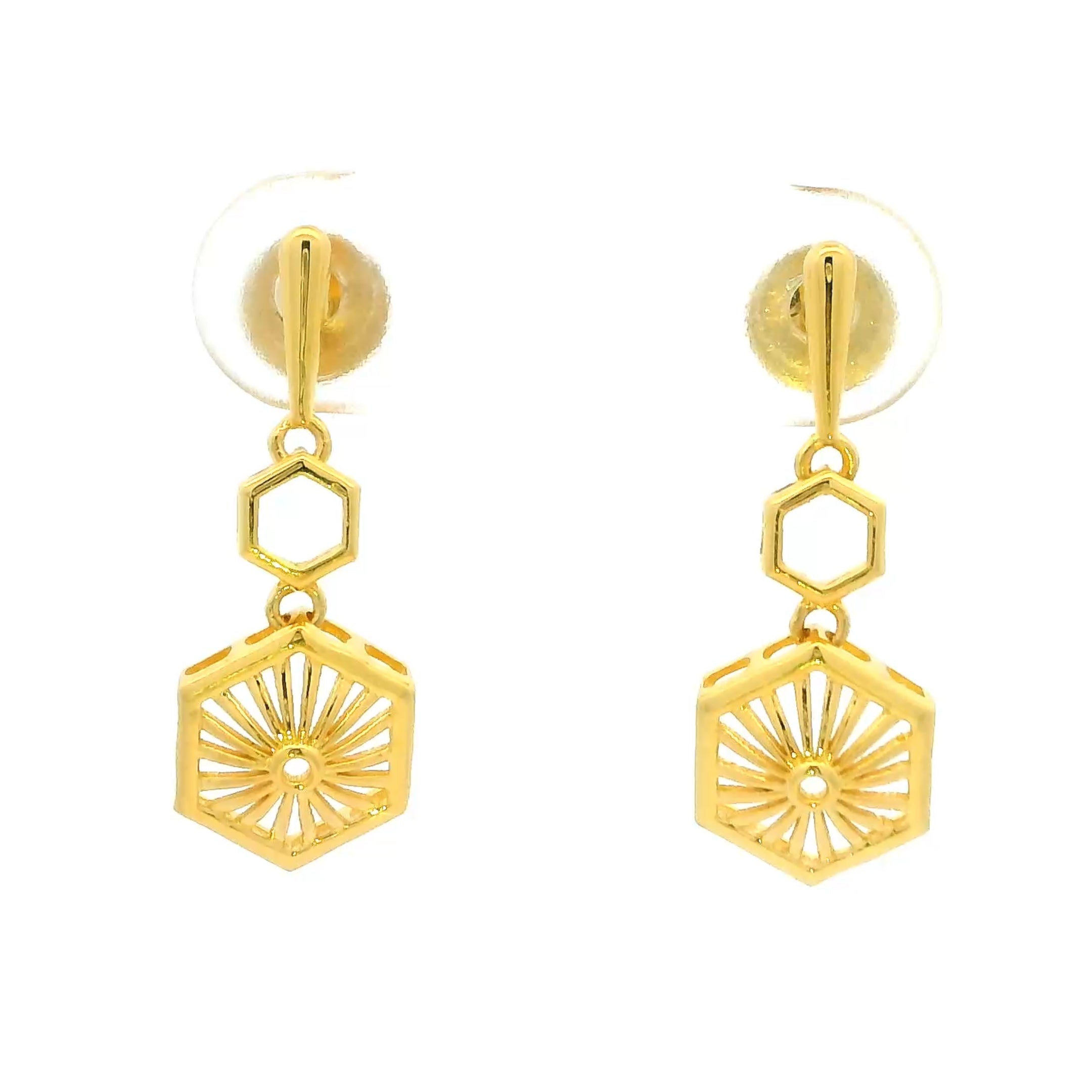 Posh Flora Shine Gold Earrings for Women