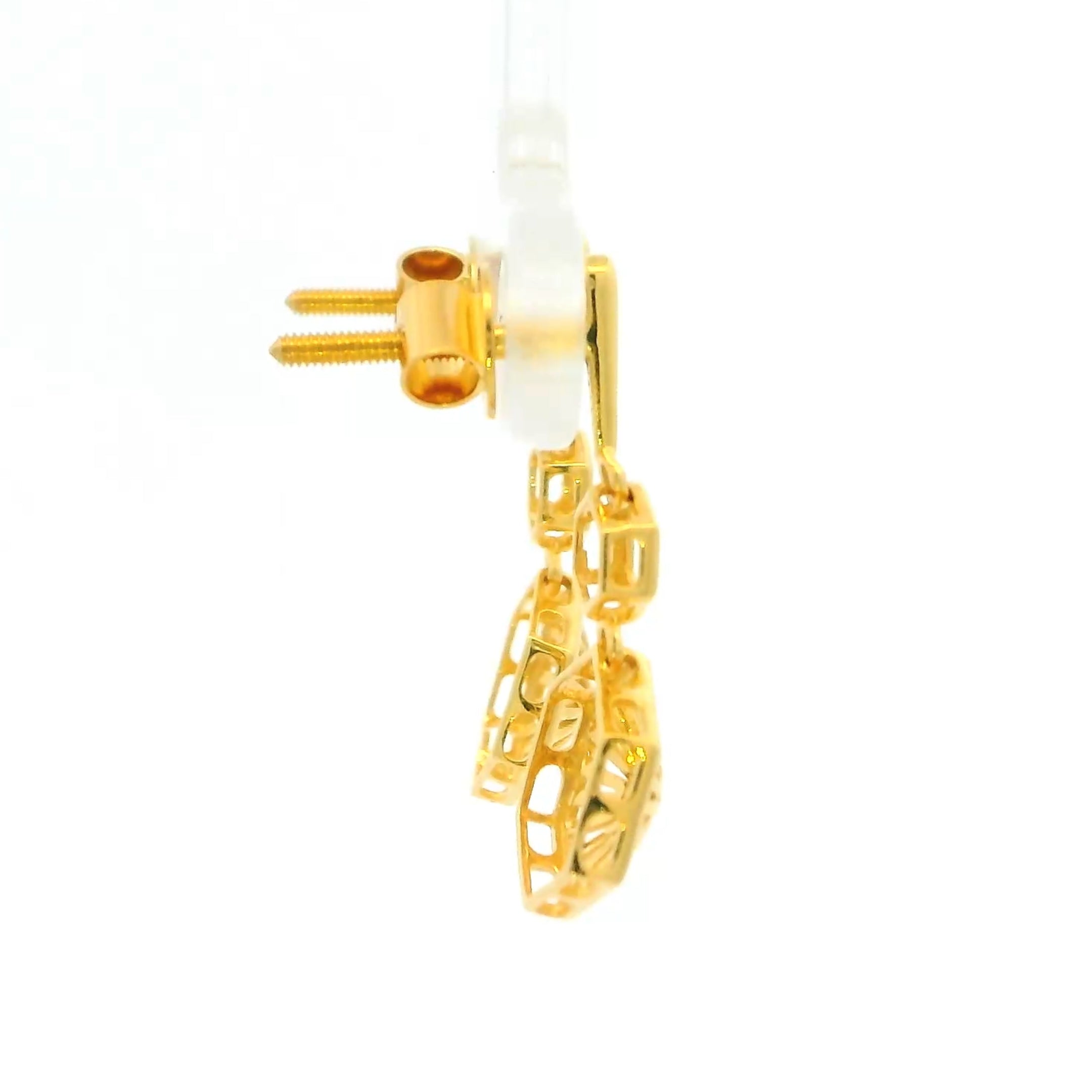 Posh Flora Shine Gold Earrings for Women