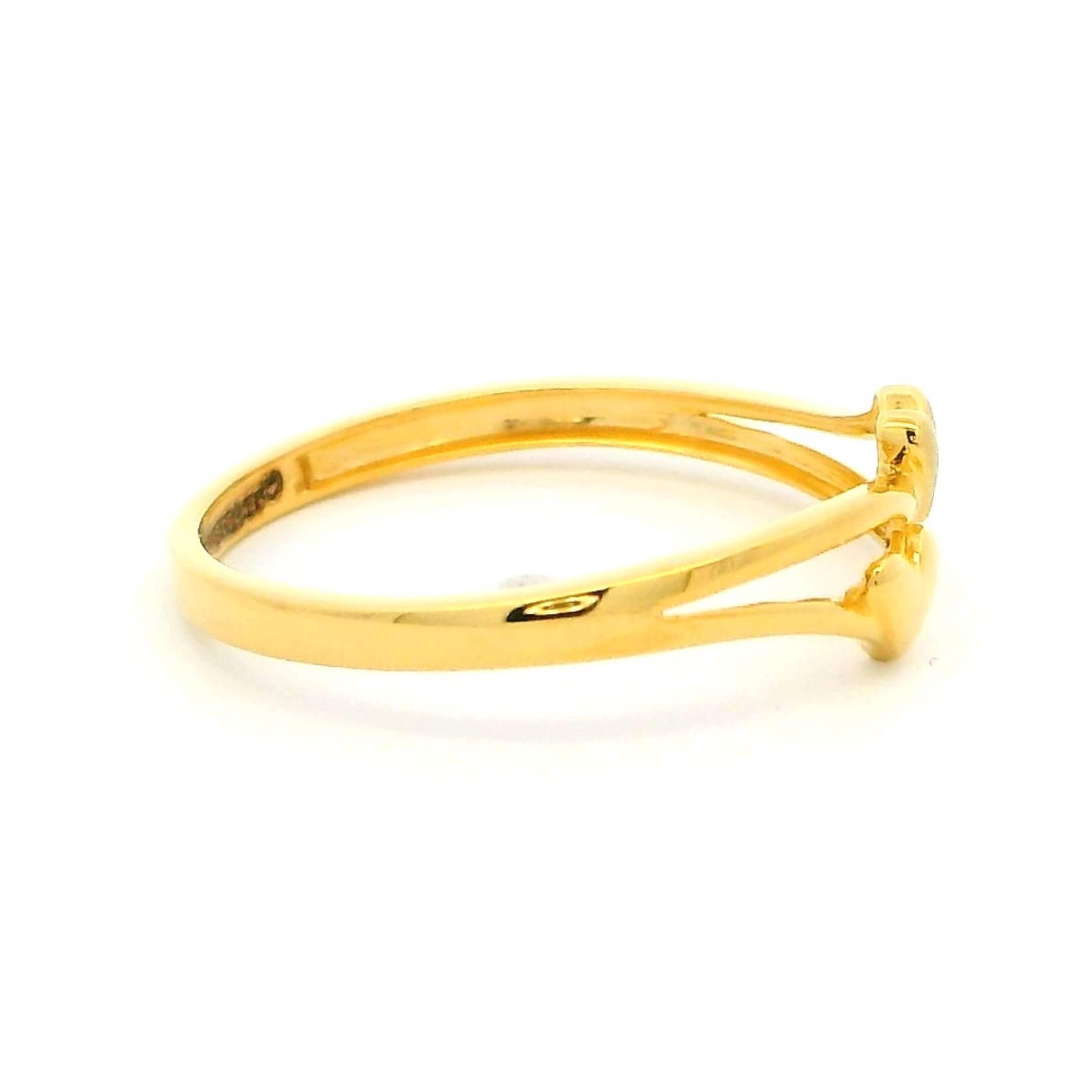 18K Graceful Promise Gold Ring for Women