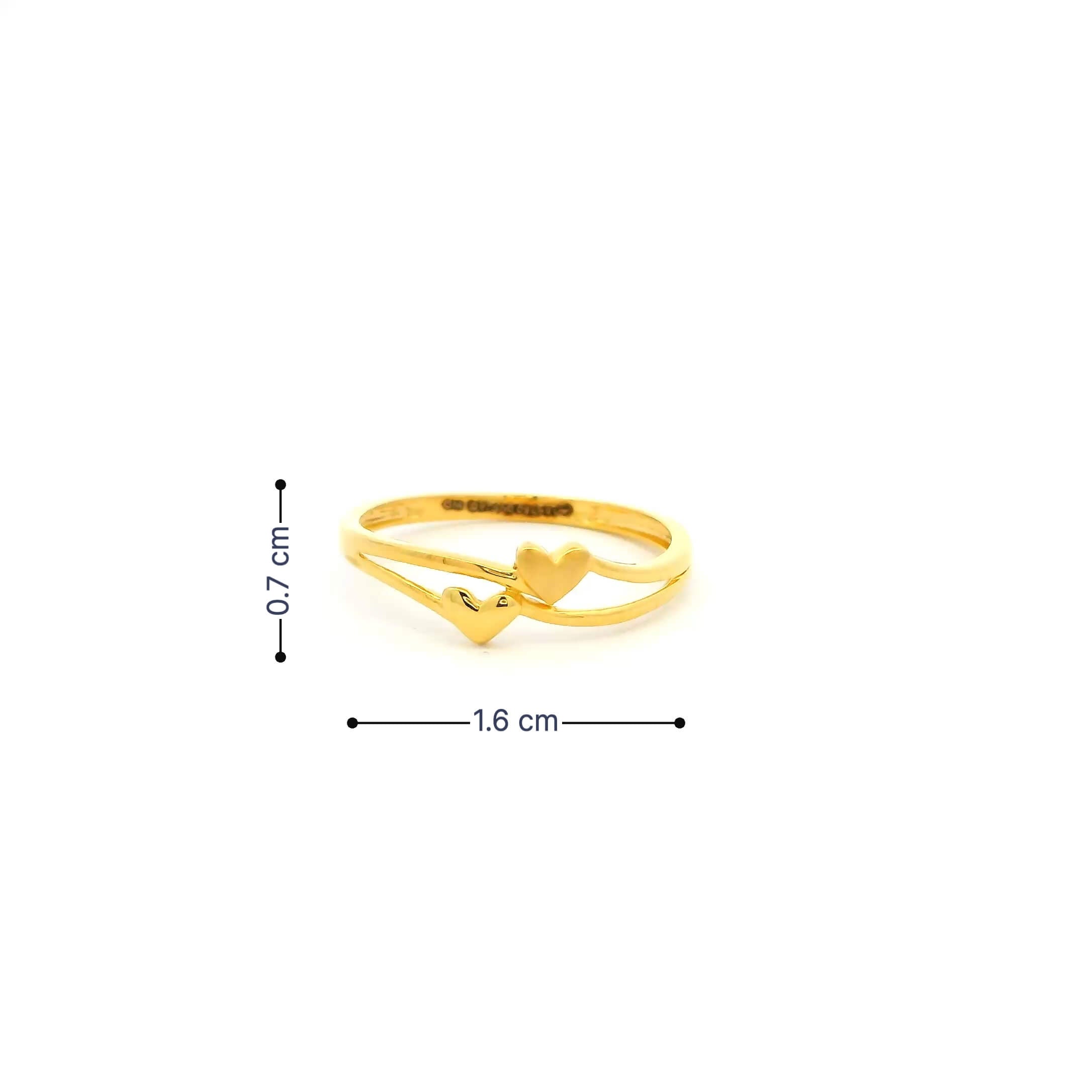 18K Graceful Promise Gold Ring for Women