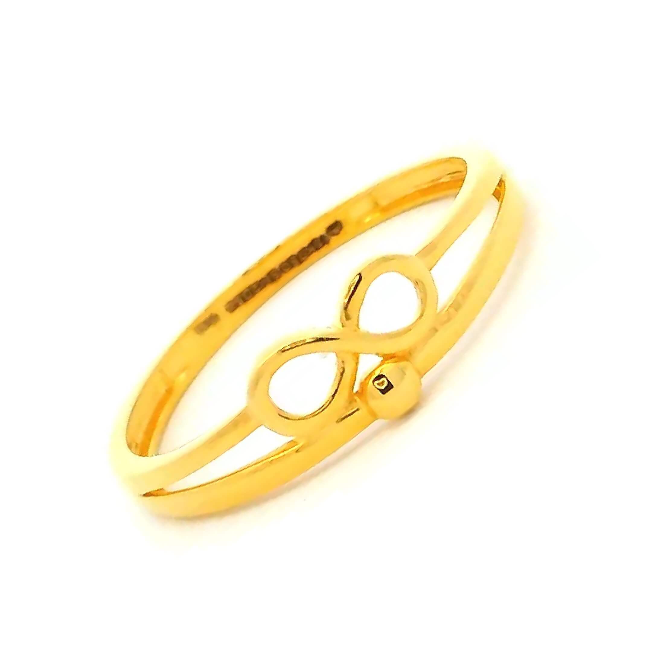 18K Glimmering Infinity Gold Ring for Women