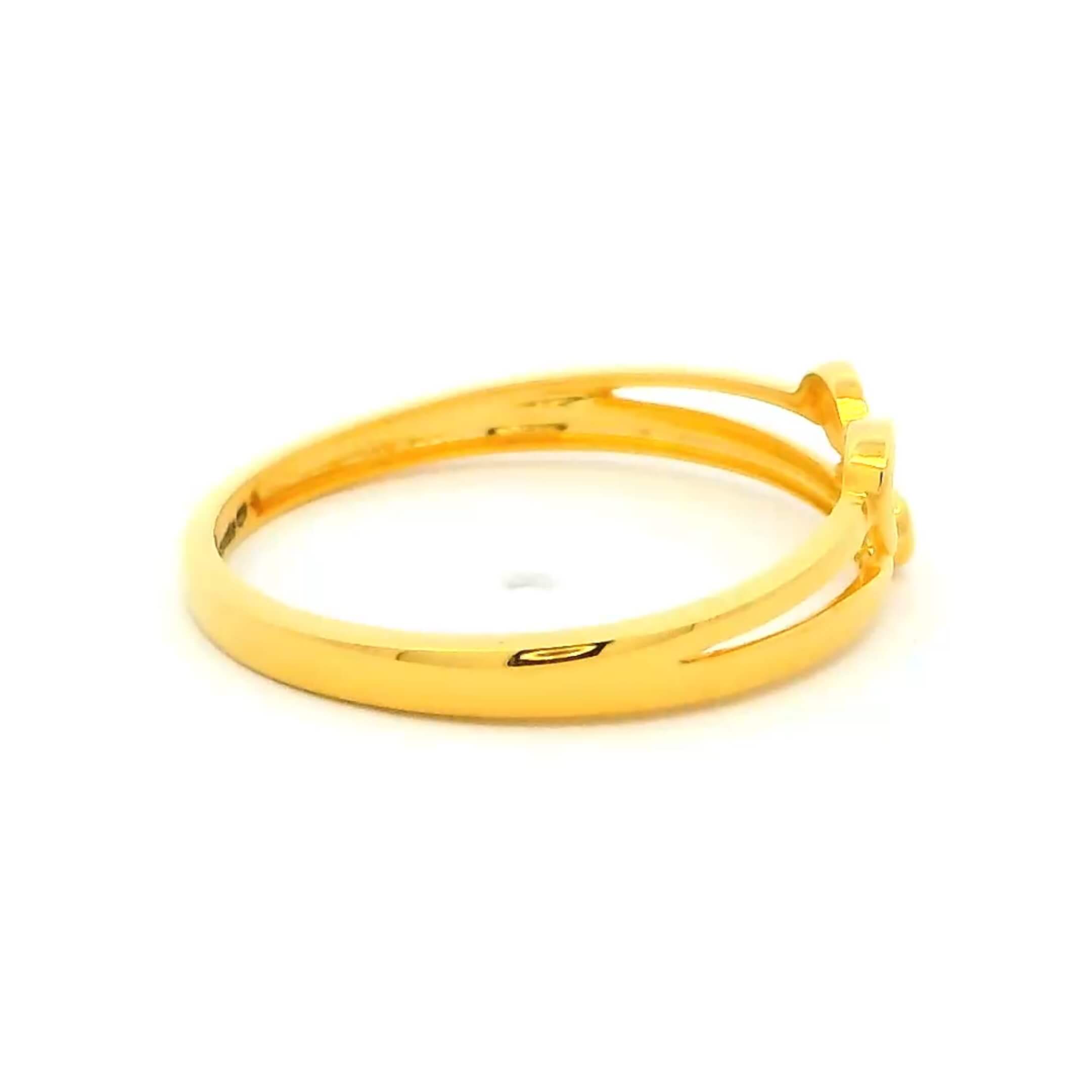 18K Glimmering Infinity Gold Ring for Women