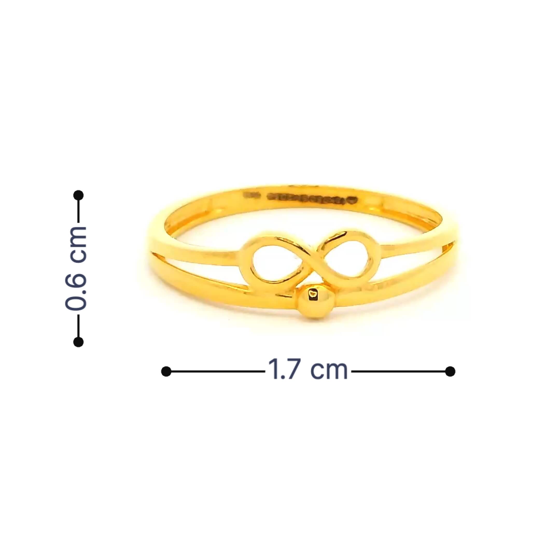 18K Glimmering Infinity Gold Ring for Women