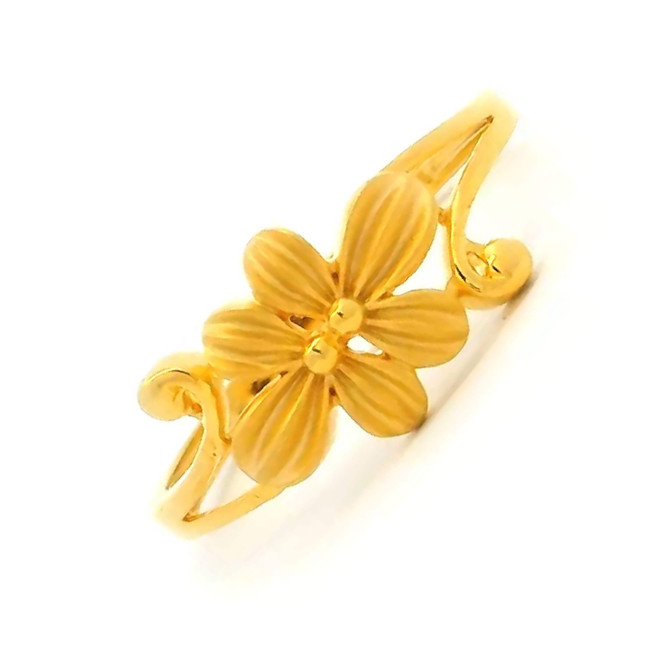 18K Glimmering Moonflower Gold Ring for Women