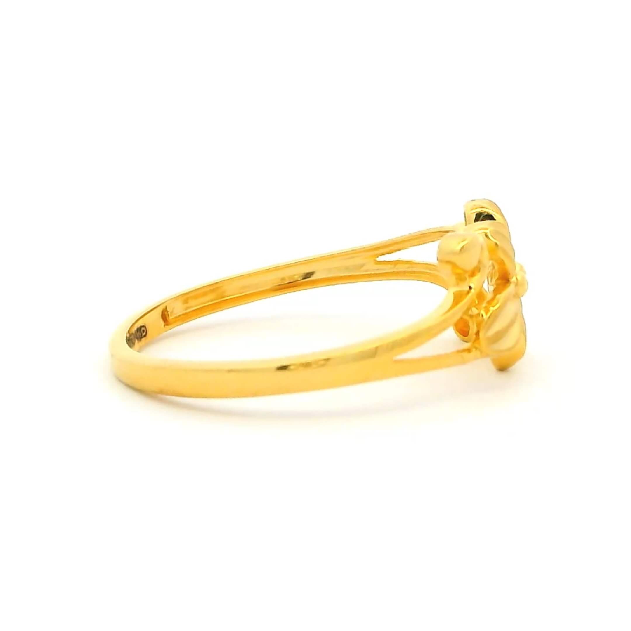 18K Glimmering Moonflower Gold Ring for Women