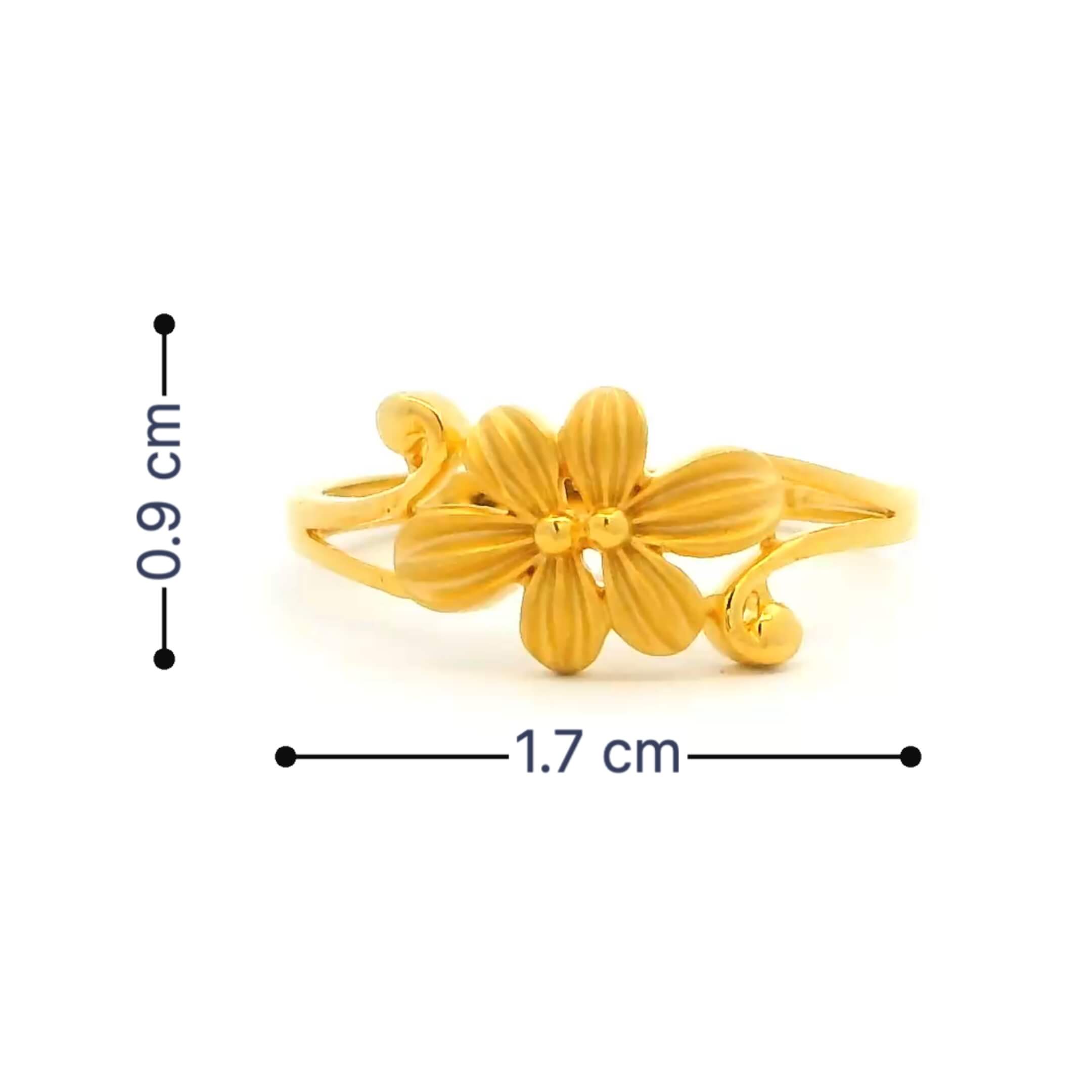 18K Glimmering Moonflower Gold Ring for Women