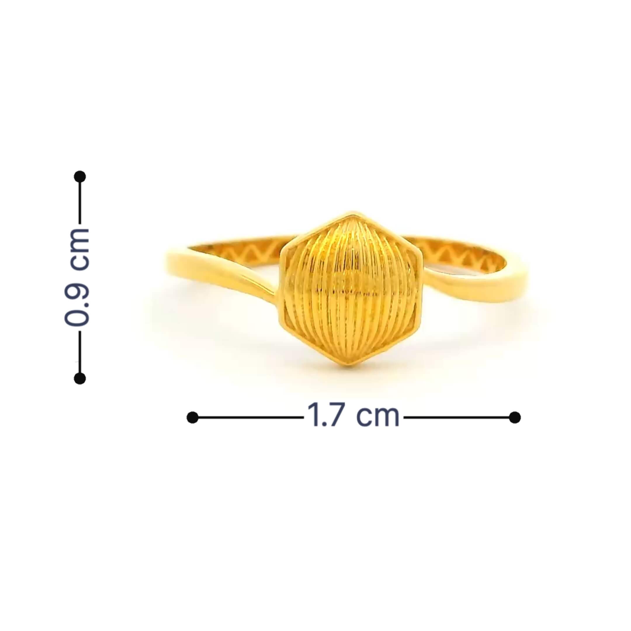 Sassy Hexa Gold Ring for Women