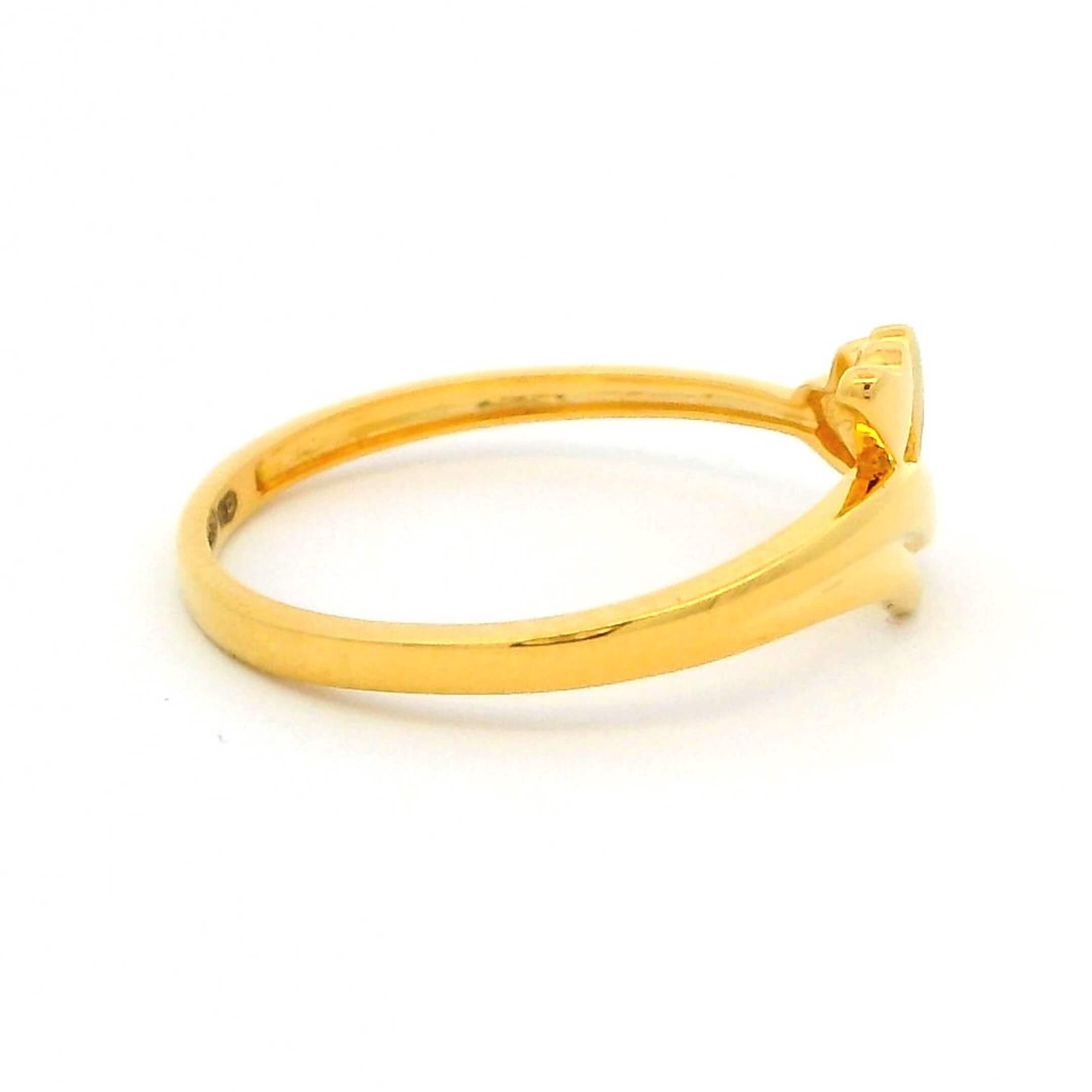 18K Glimmering Hearts Gold Ring for Women