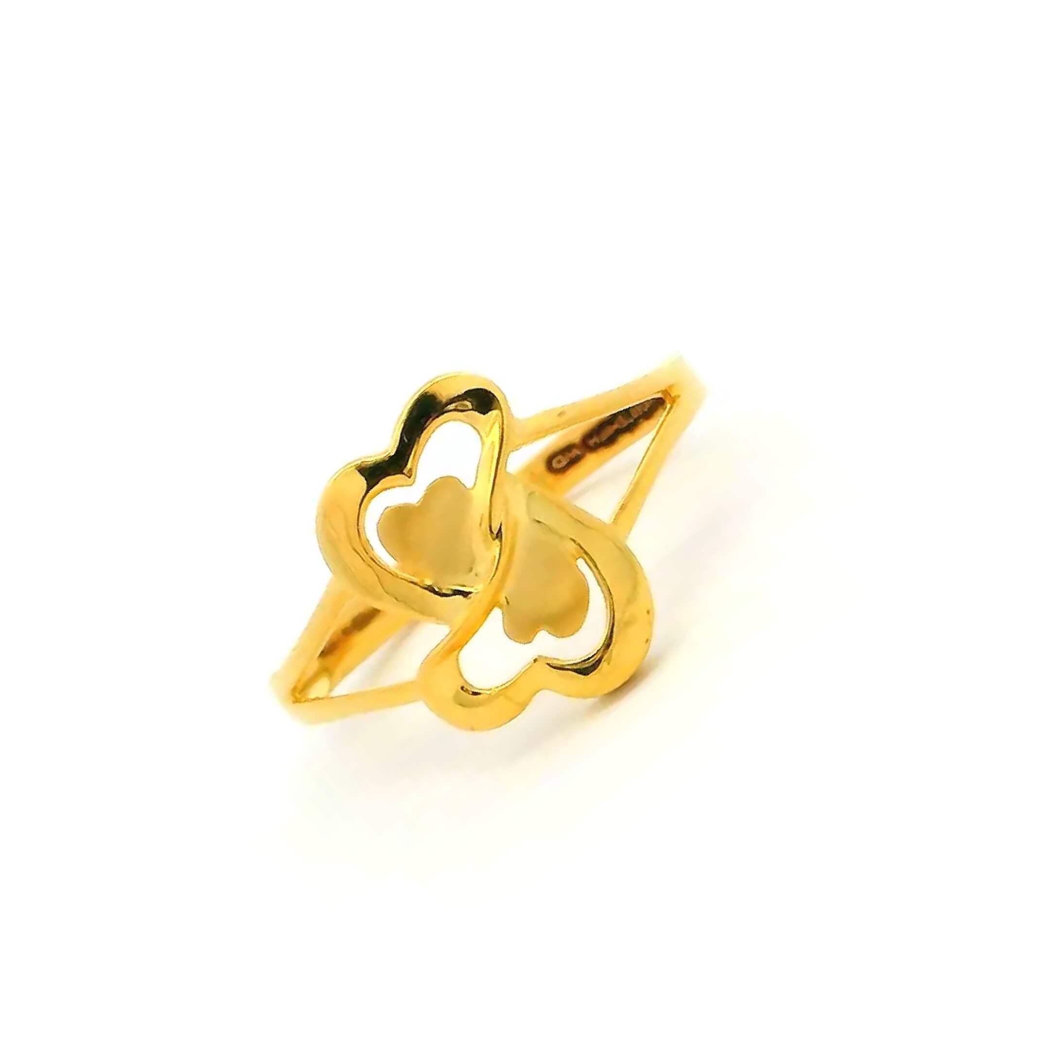 Delicate Hearts Gold Ring for Women