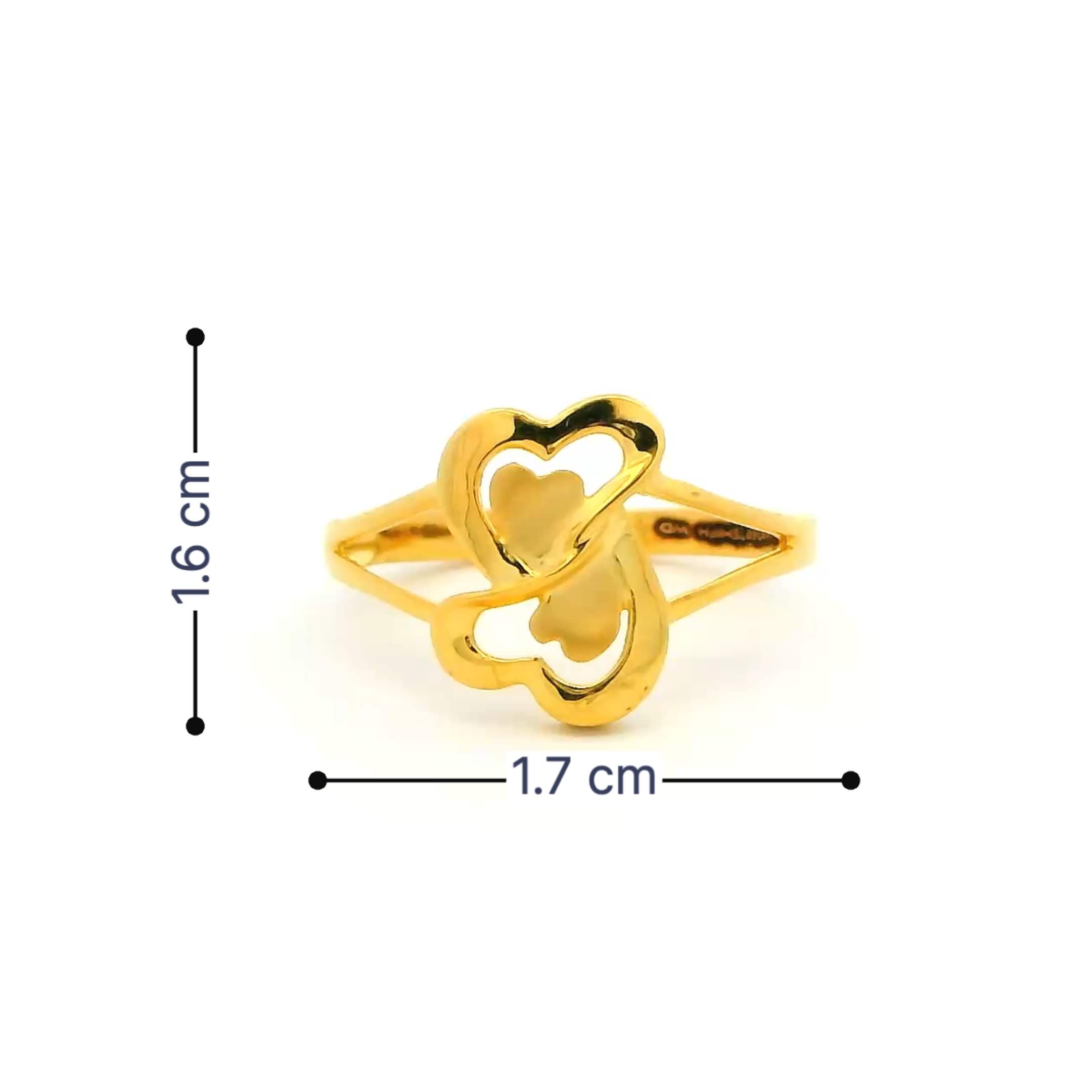 Delicate Hearts Gold Ring for Women