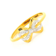 18K Glossy Bow Gold Ring for Women