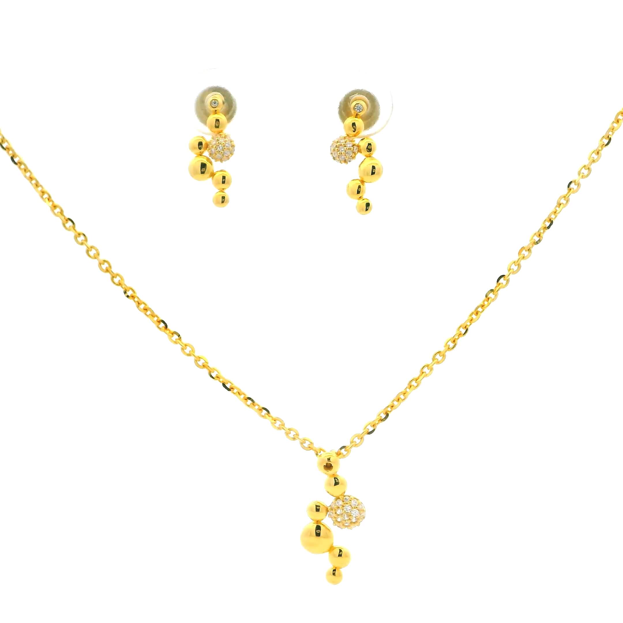 Enigmatic Charm Gold Necklace Set