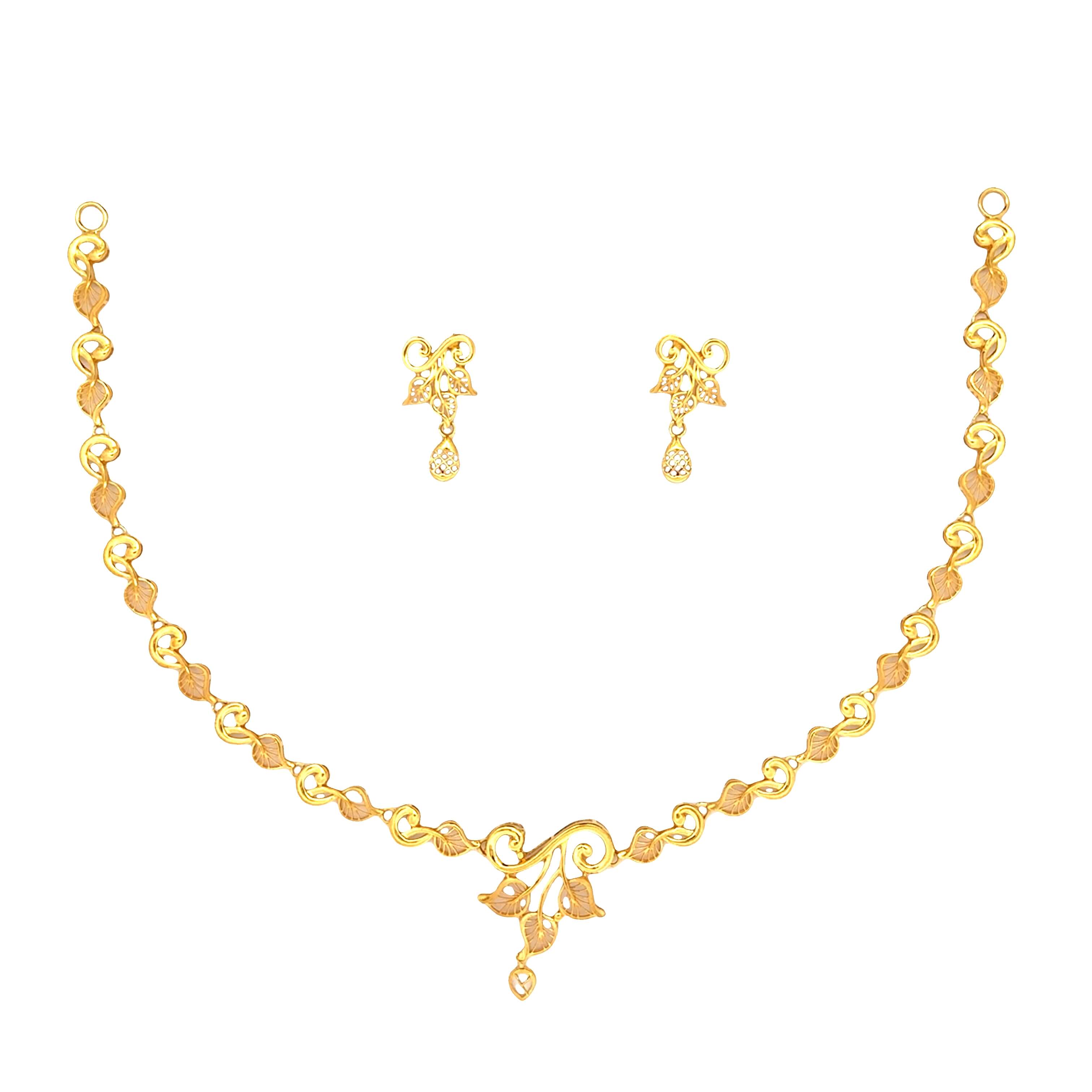 Gentle Floral Radiance Gold Necklace