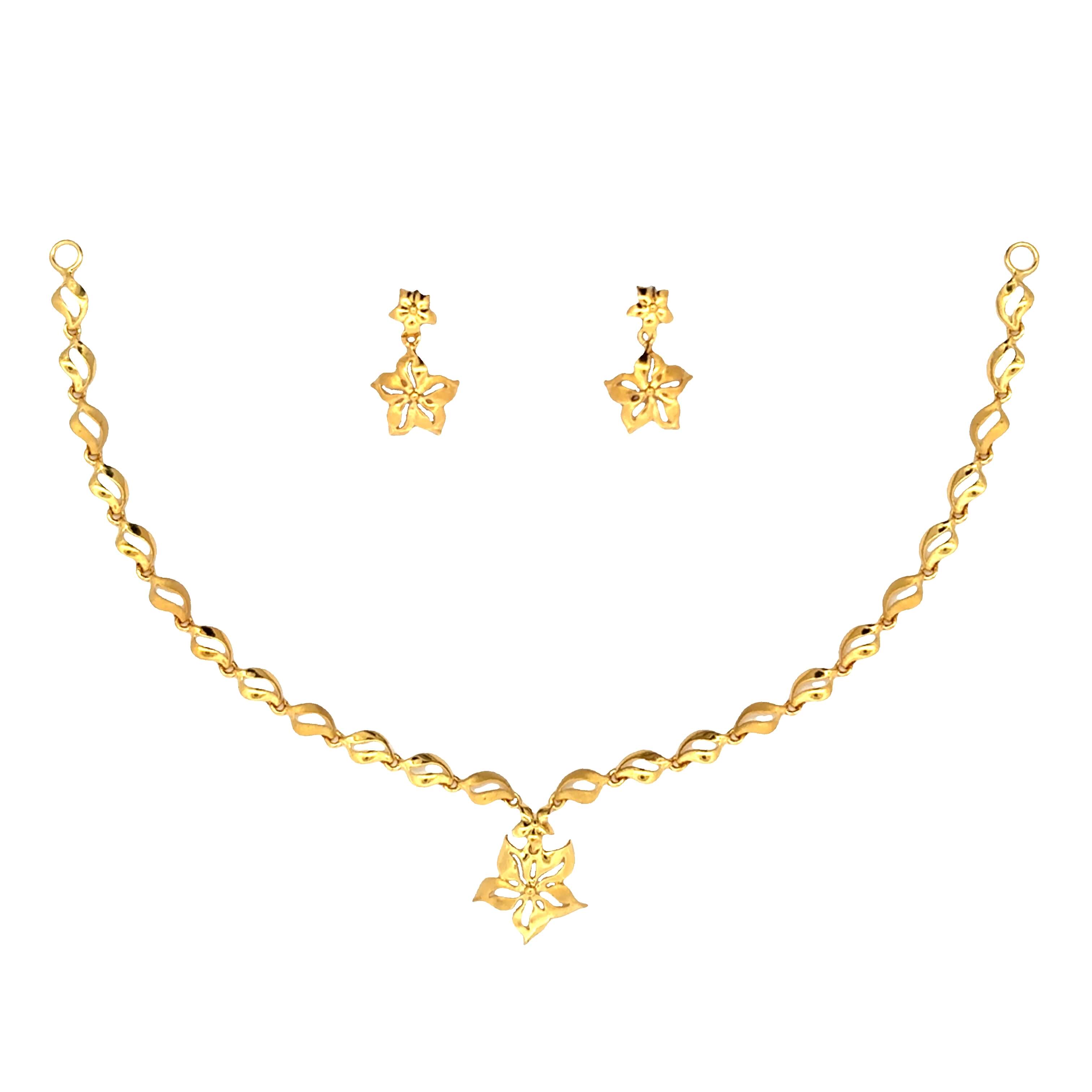 Soft Floral Radiance Gold Necklace