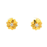 Graceful Petal Design Clover Gold Studs