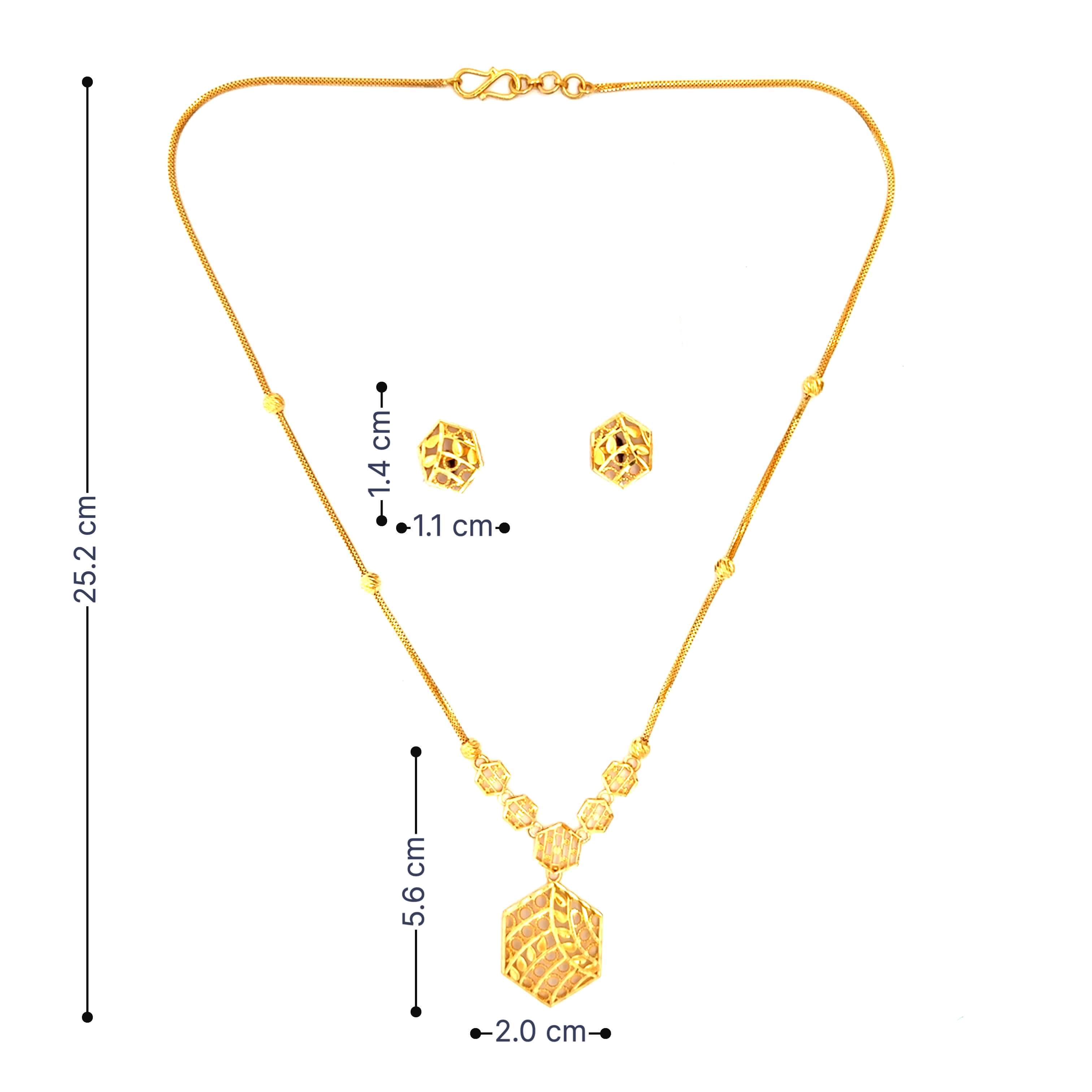 Mesmeric Glow Gold Necklace Set