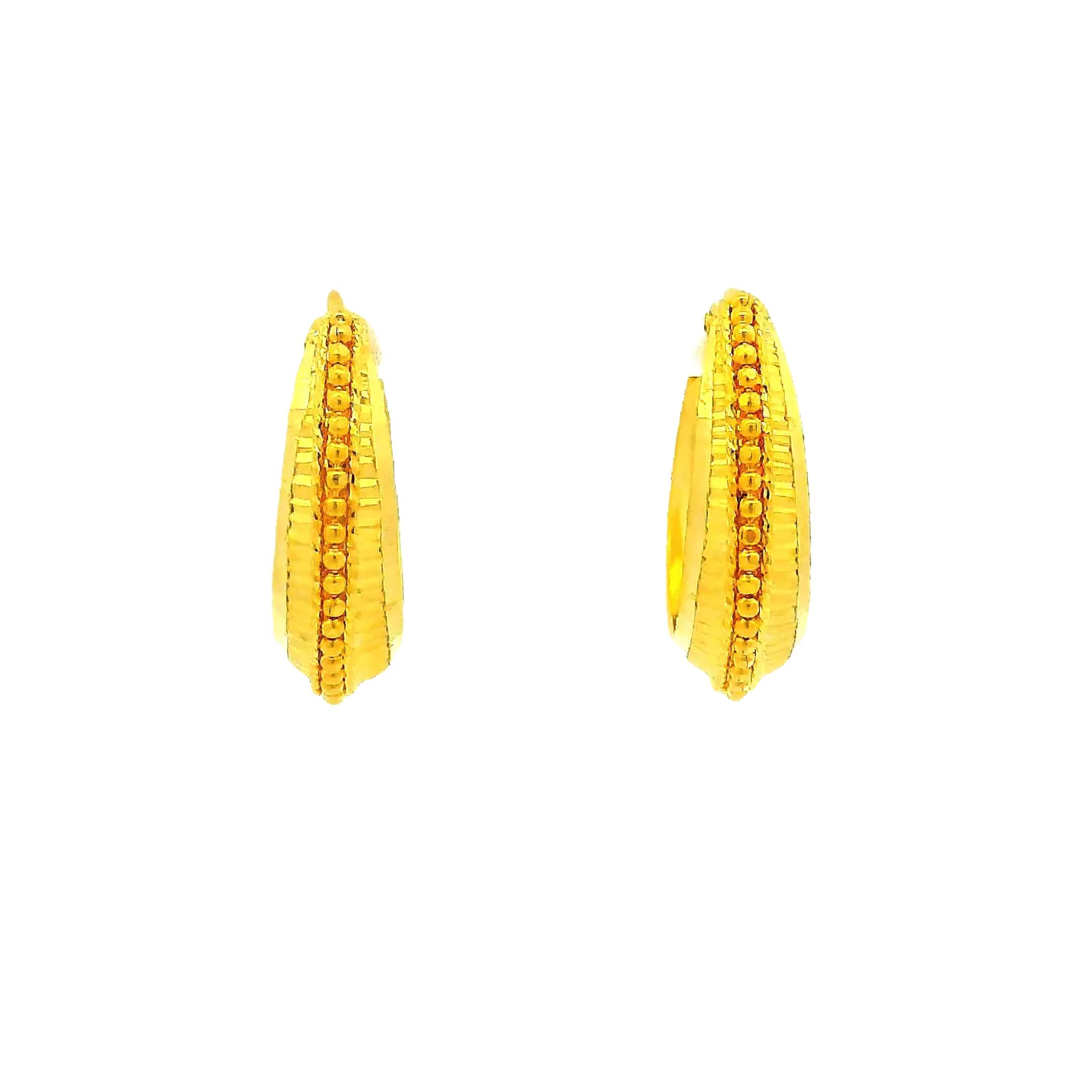 Glamorous Style Gold Hoops