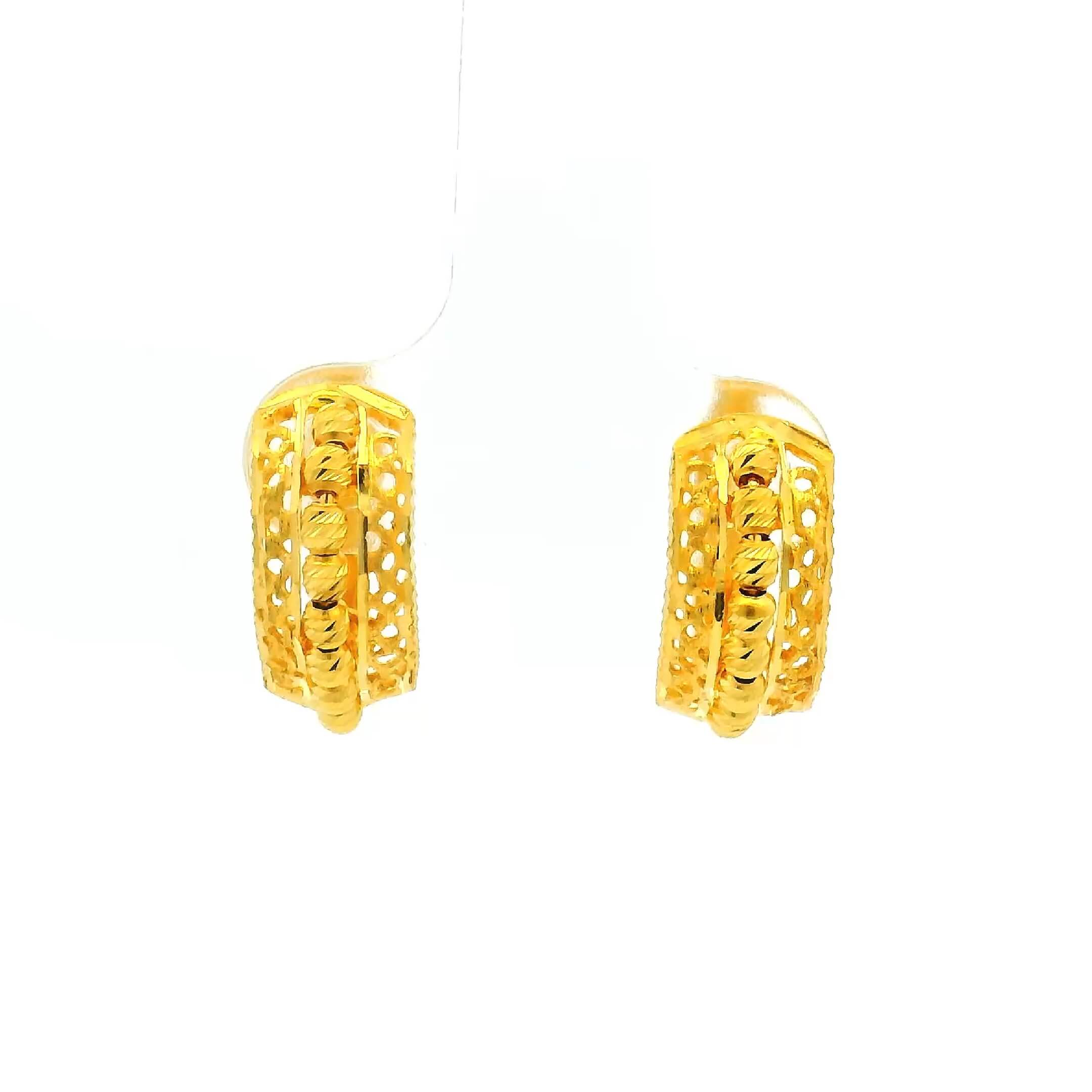 Glorious Charm Gold Hoops
