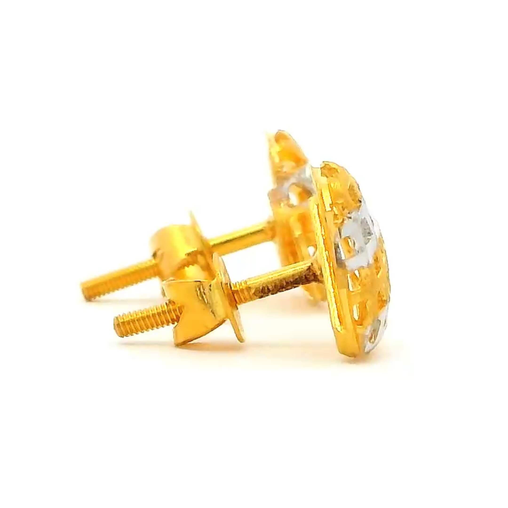 Glittering Hearts Gold Studs