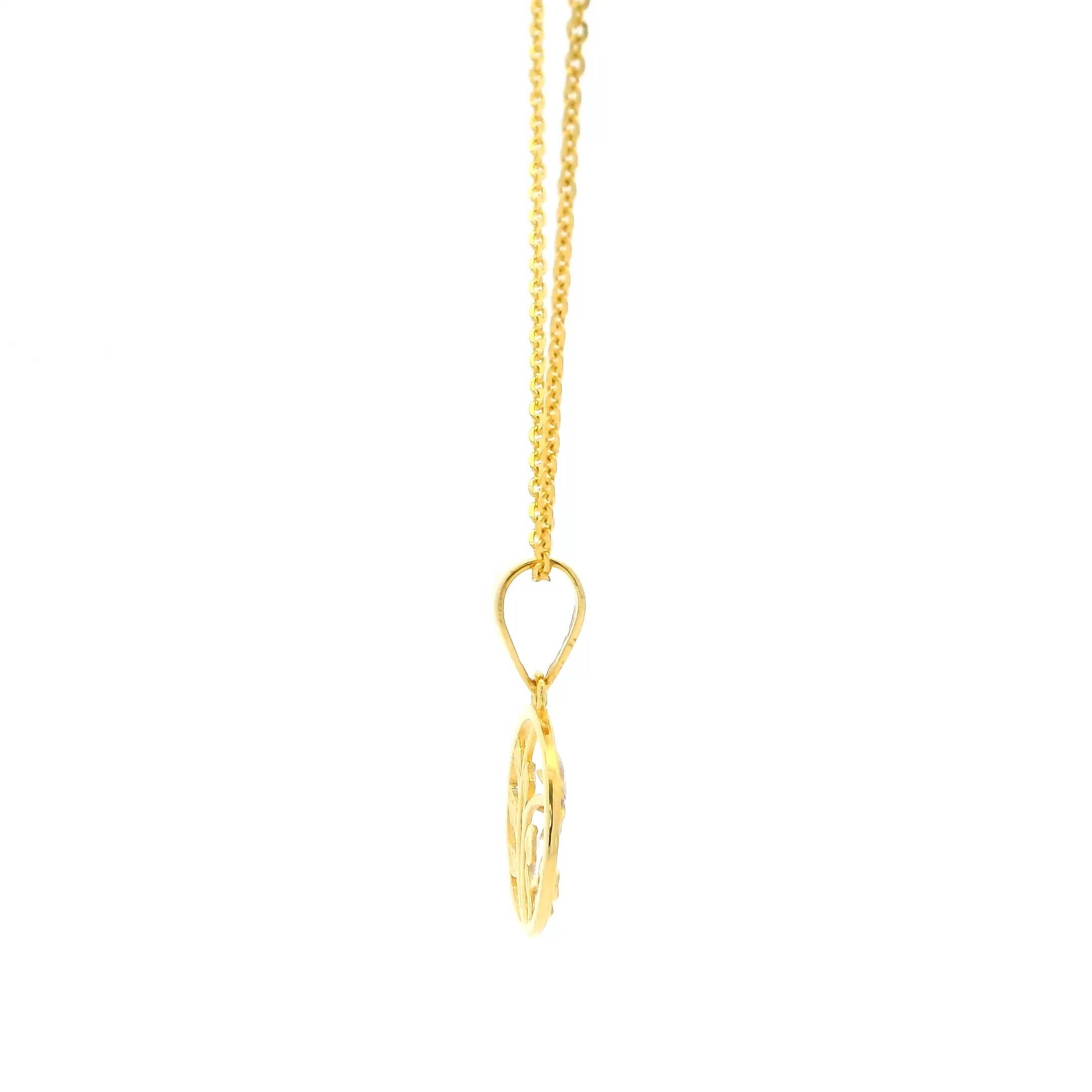 Floral Dazzle Gold Pendant for Women
