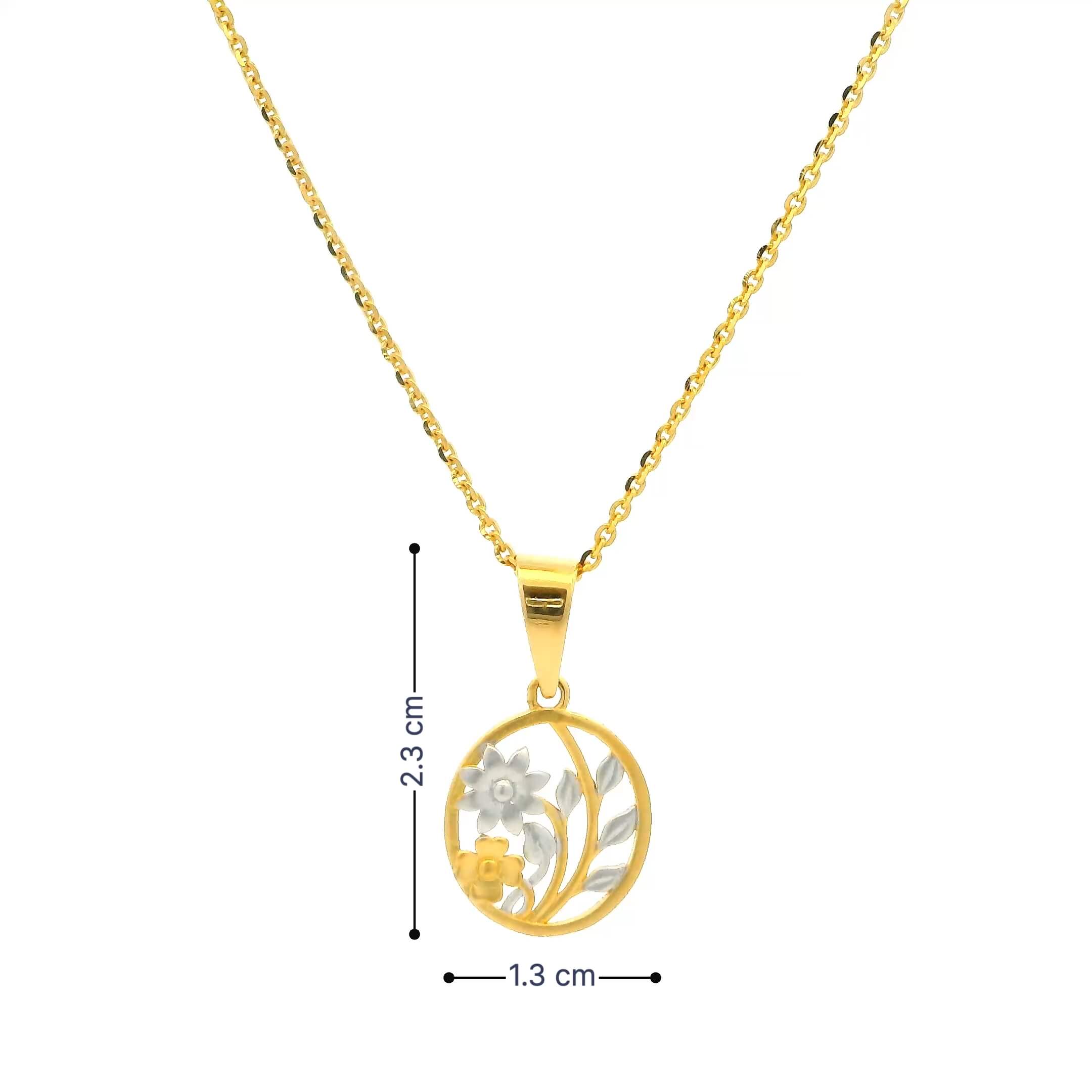 Floral Dazzle Gold Pendant for Women
