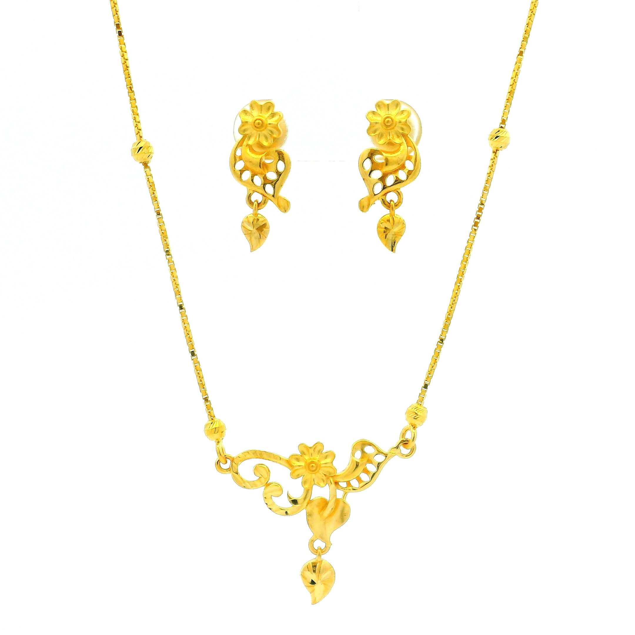 Rosy Magic Gold Necklace Set
