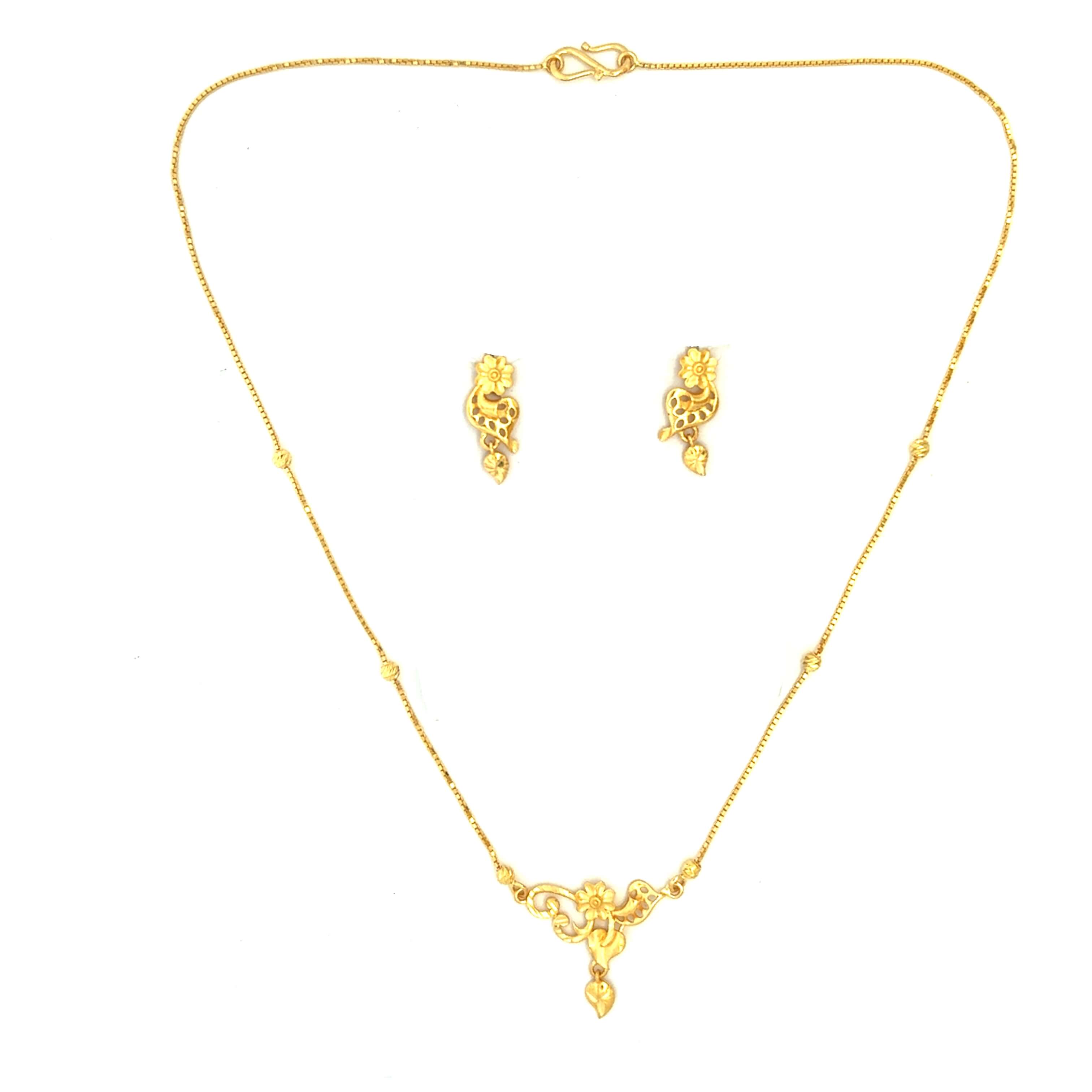 Rosy Magic Gold Necklace Set