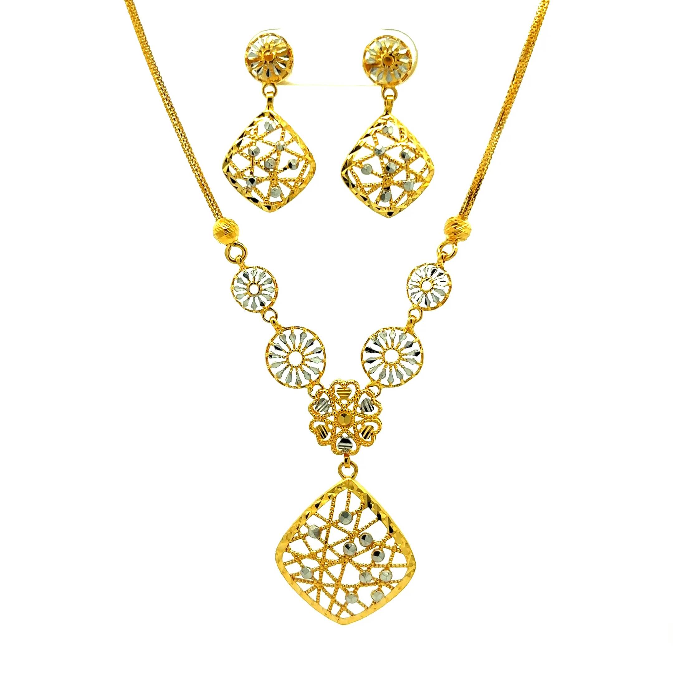 Geometric Glam Gold Necklace Set