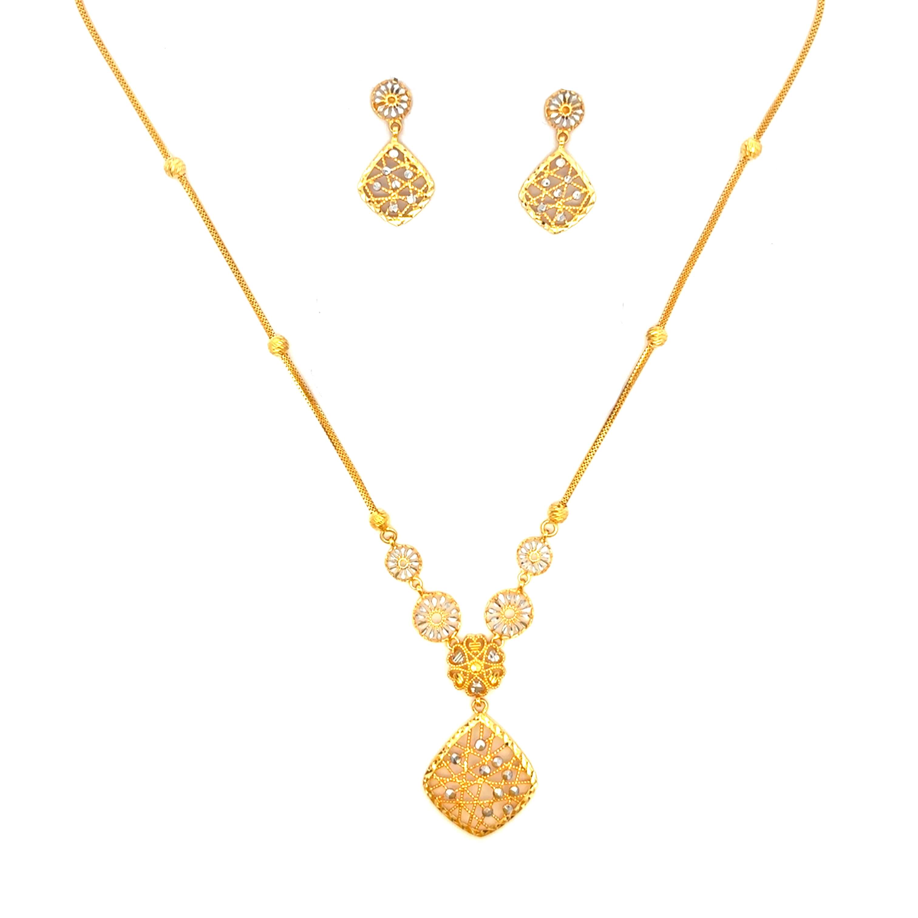 Geometric Glam Gold Necklace Set