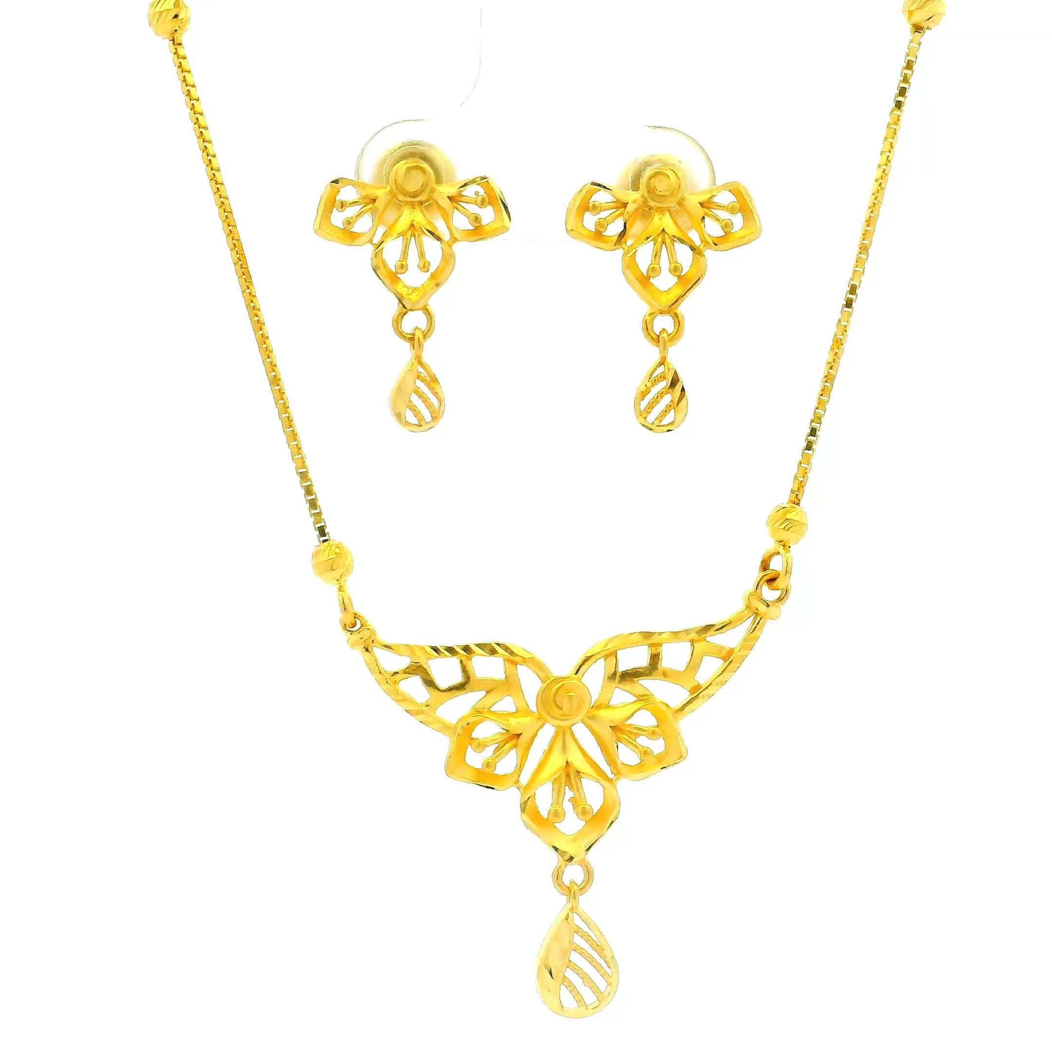 Whimsy Daisy Gold Necklace Set