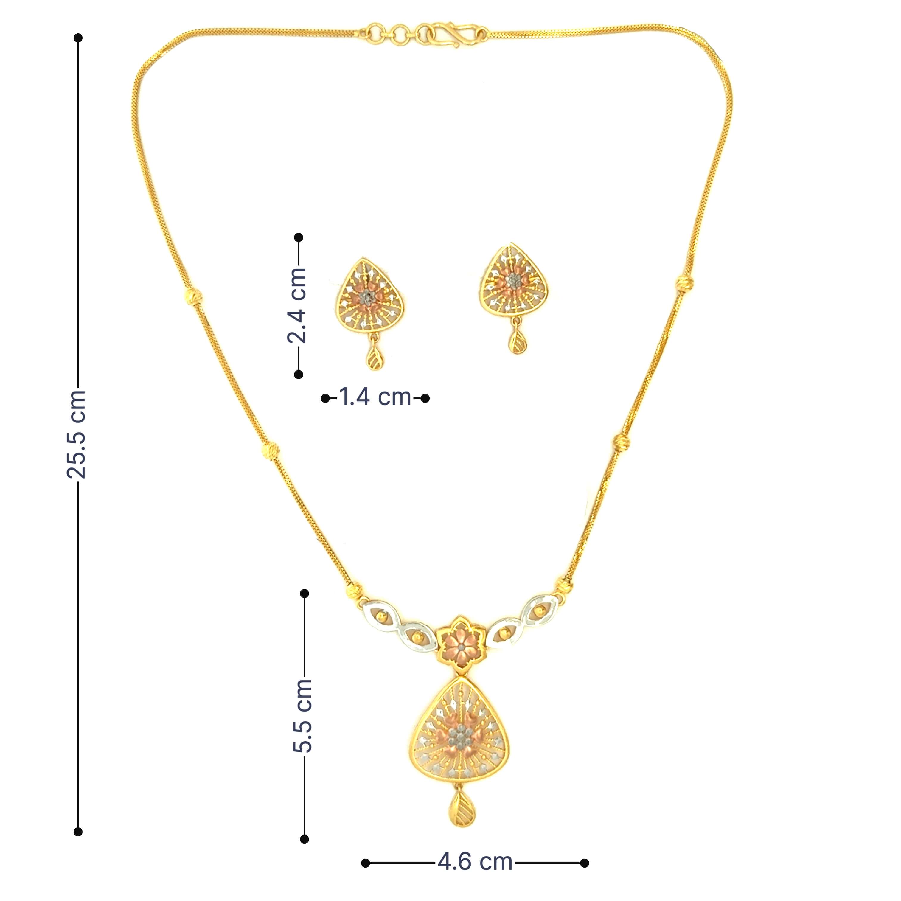 Geometric Blossom Gold Necklace Set
