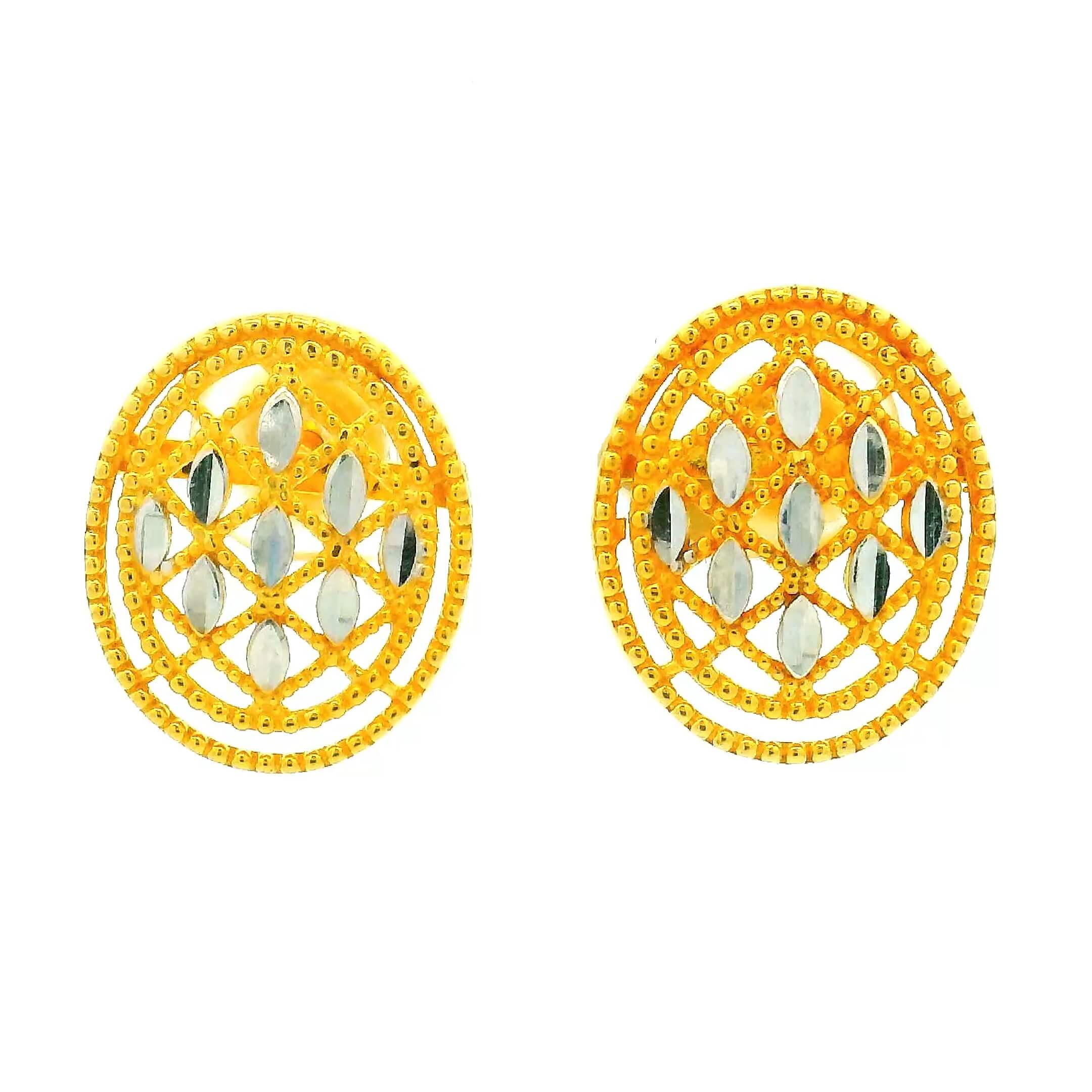 Oblang Glimmer Gold Studs