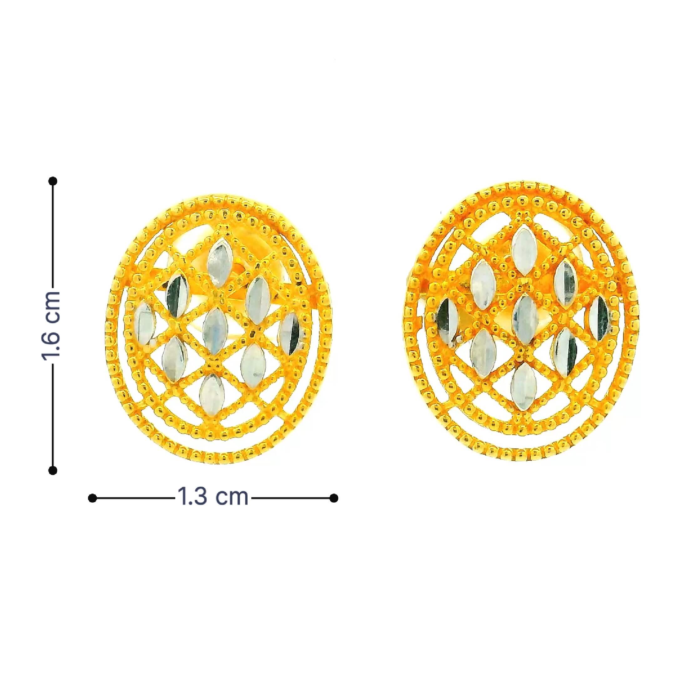 Oblang Glimmer Gold Studs