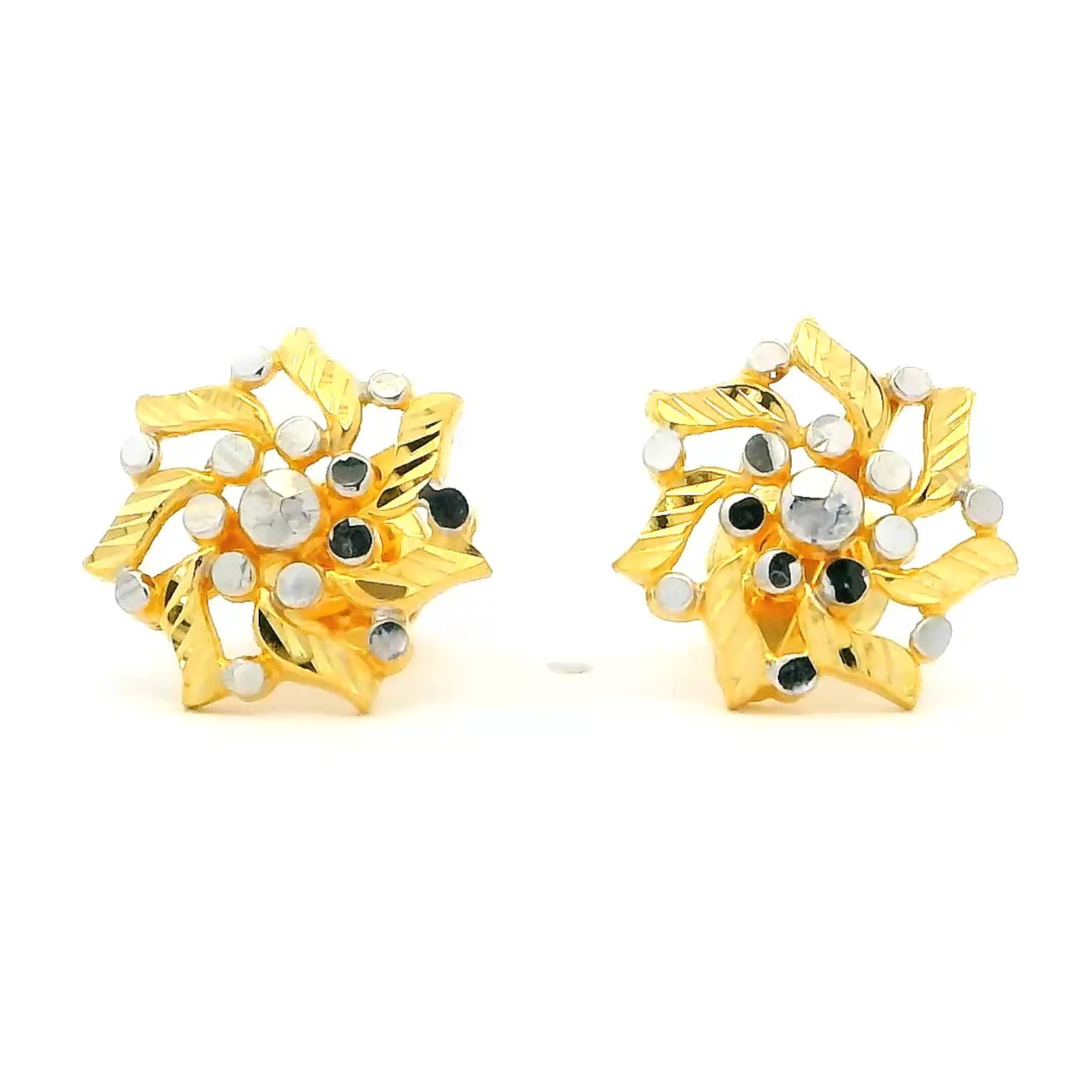 Stupendous Floral Gold Studs