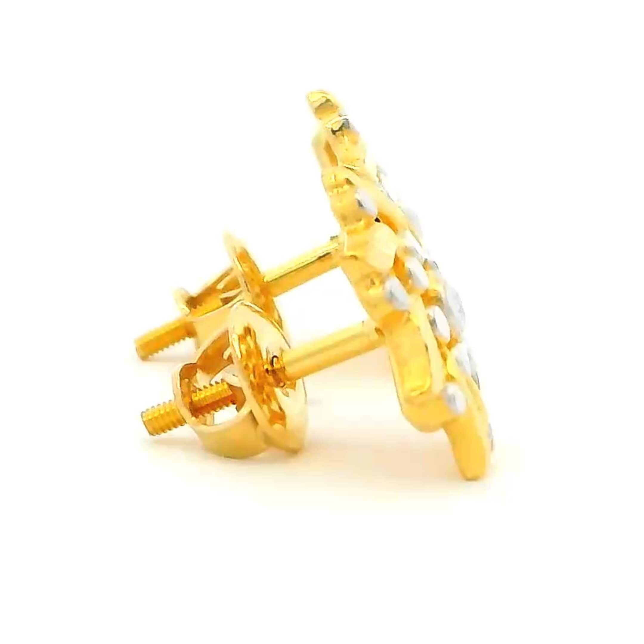 Stupendous Floral Gold Studs