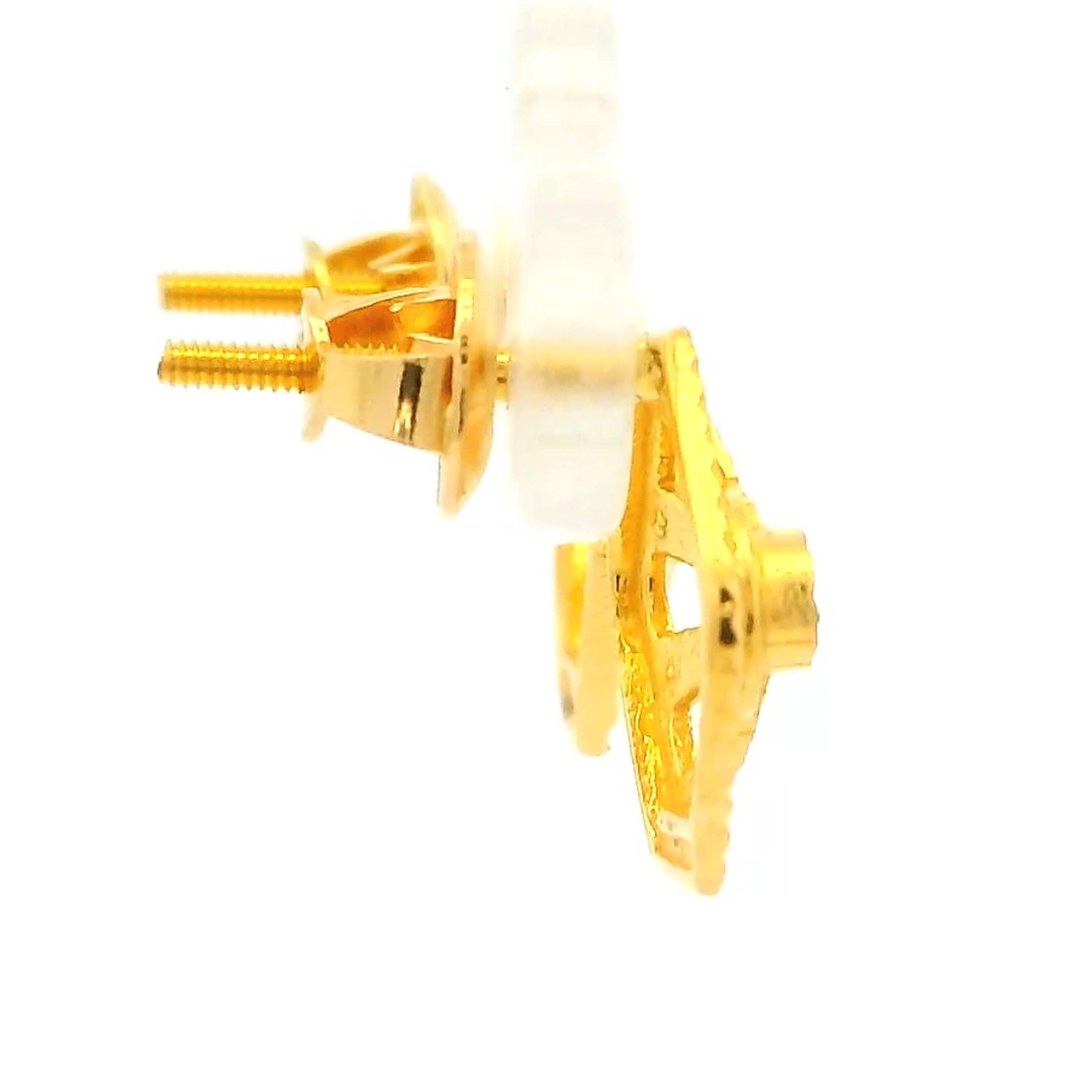 Gleamming Hexagon Gold Studs