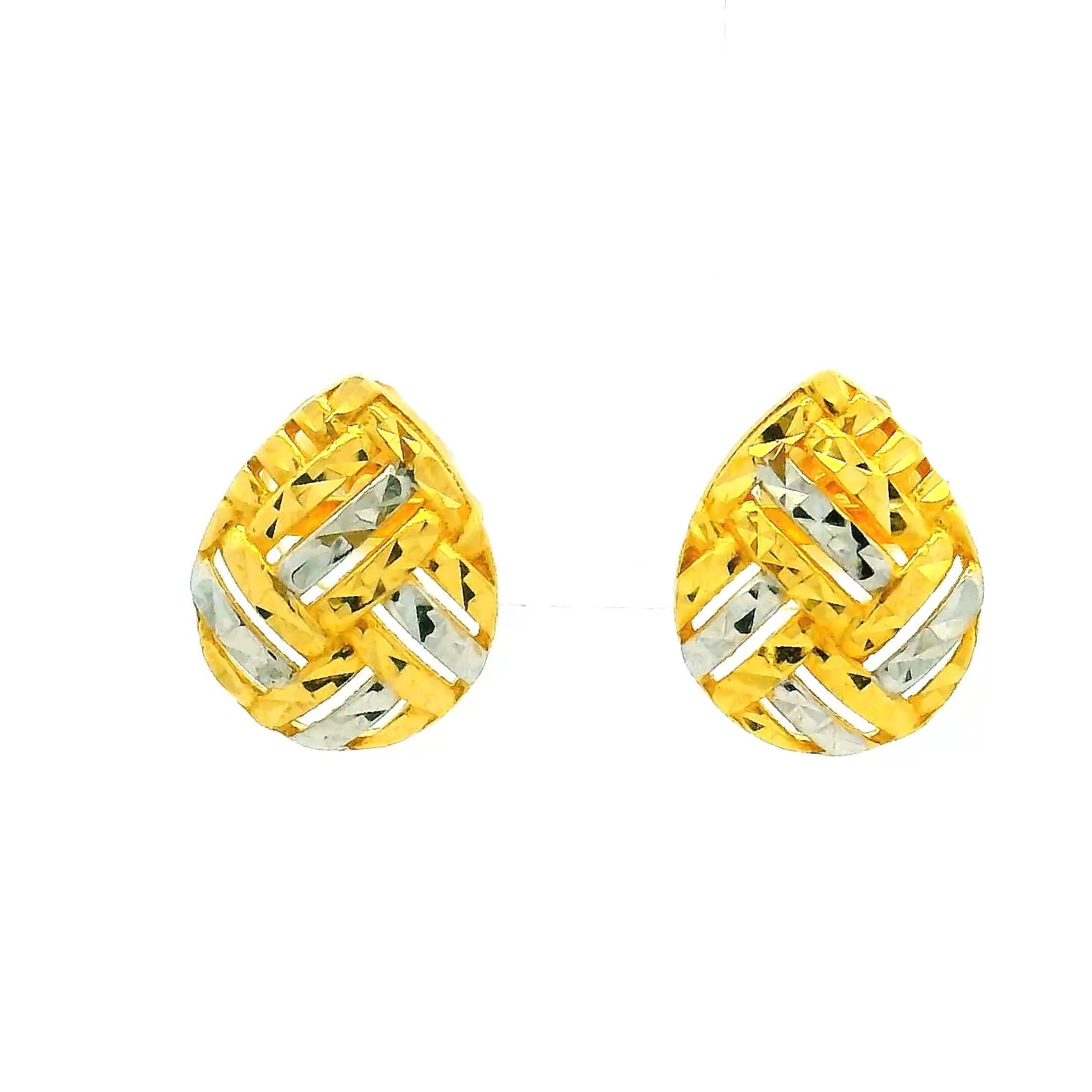 Shiny Paisley Gold Studs