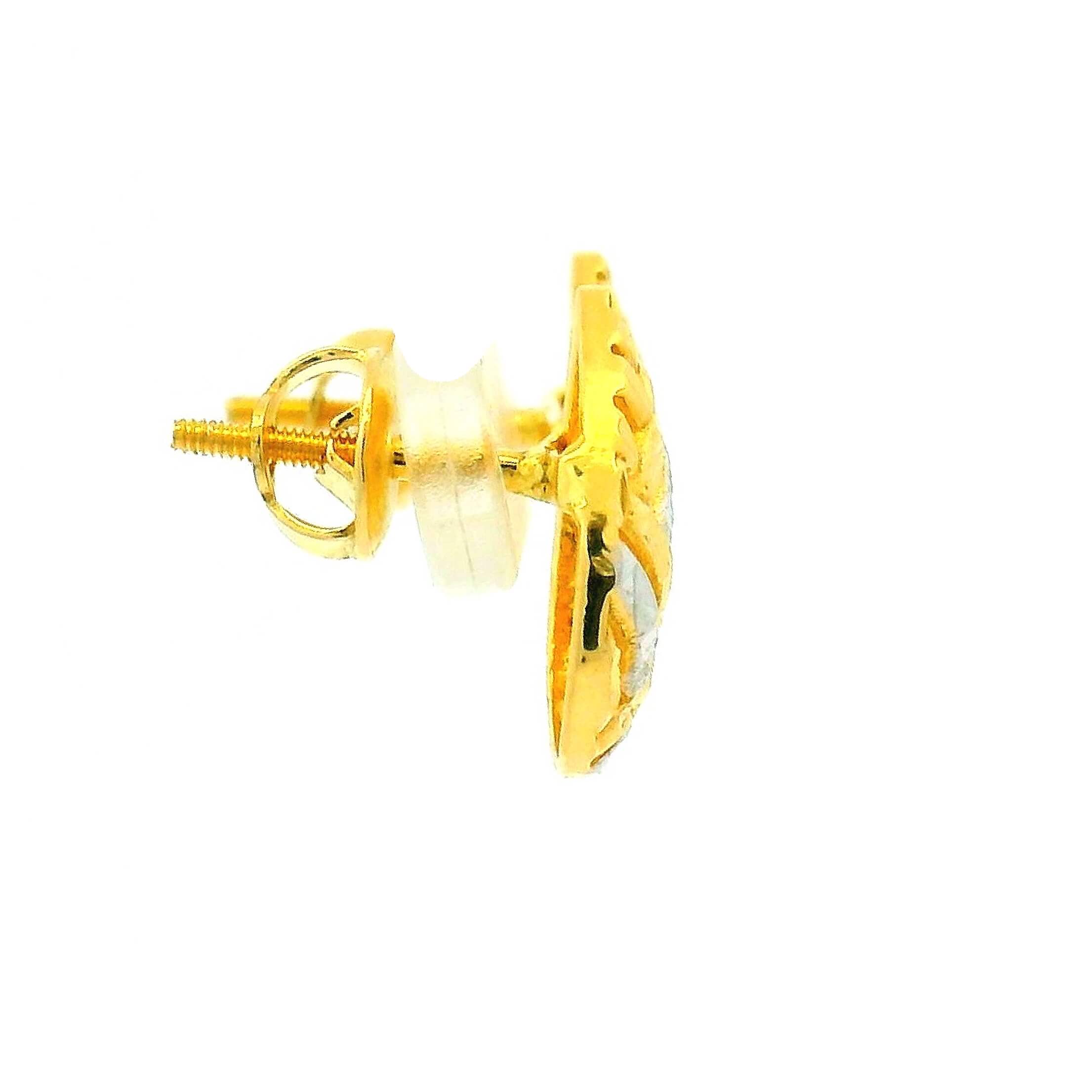 Shiny Paisley Gold Studs