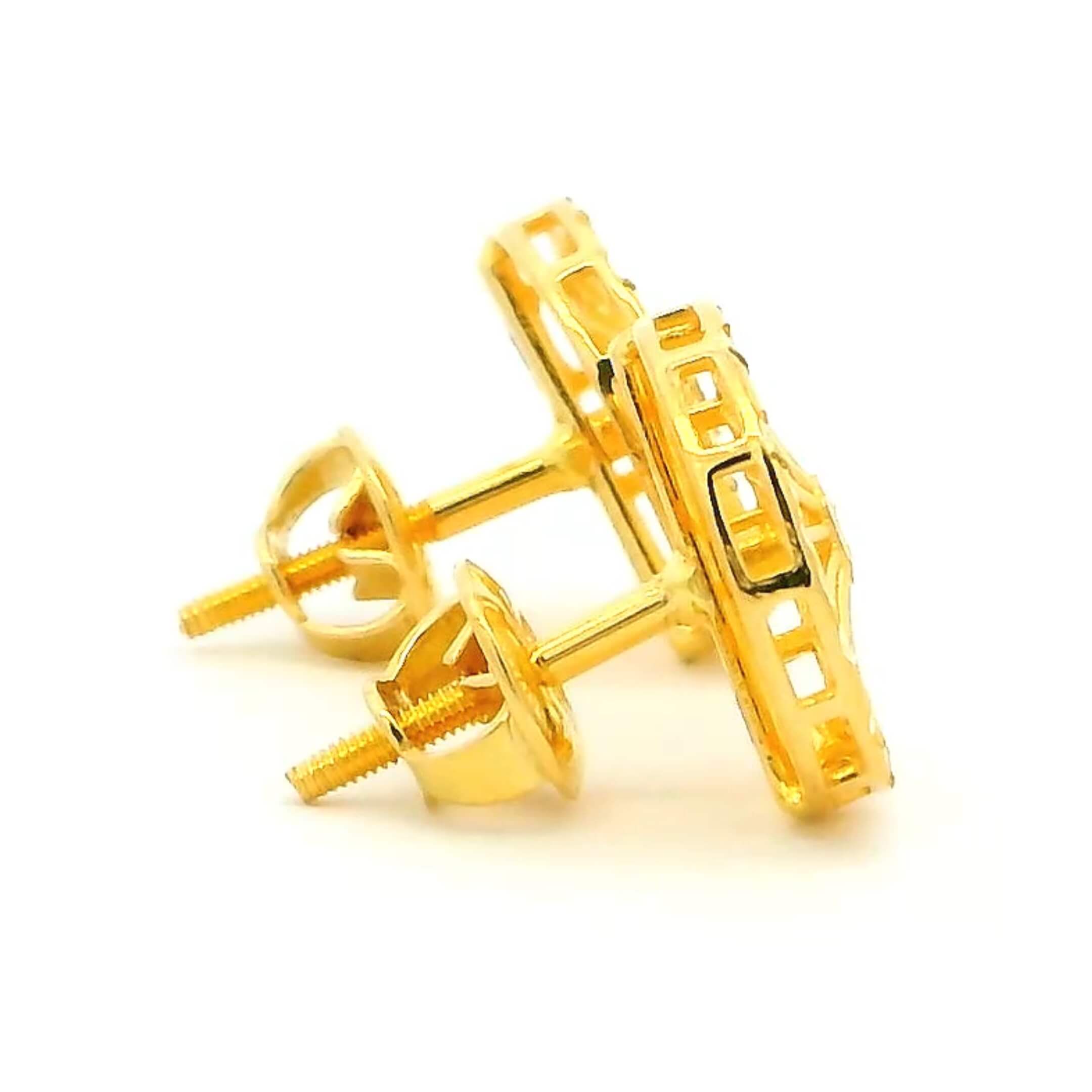 Stardust Oval 18K Women Gold Earrings