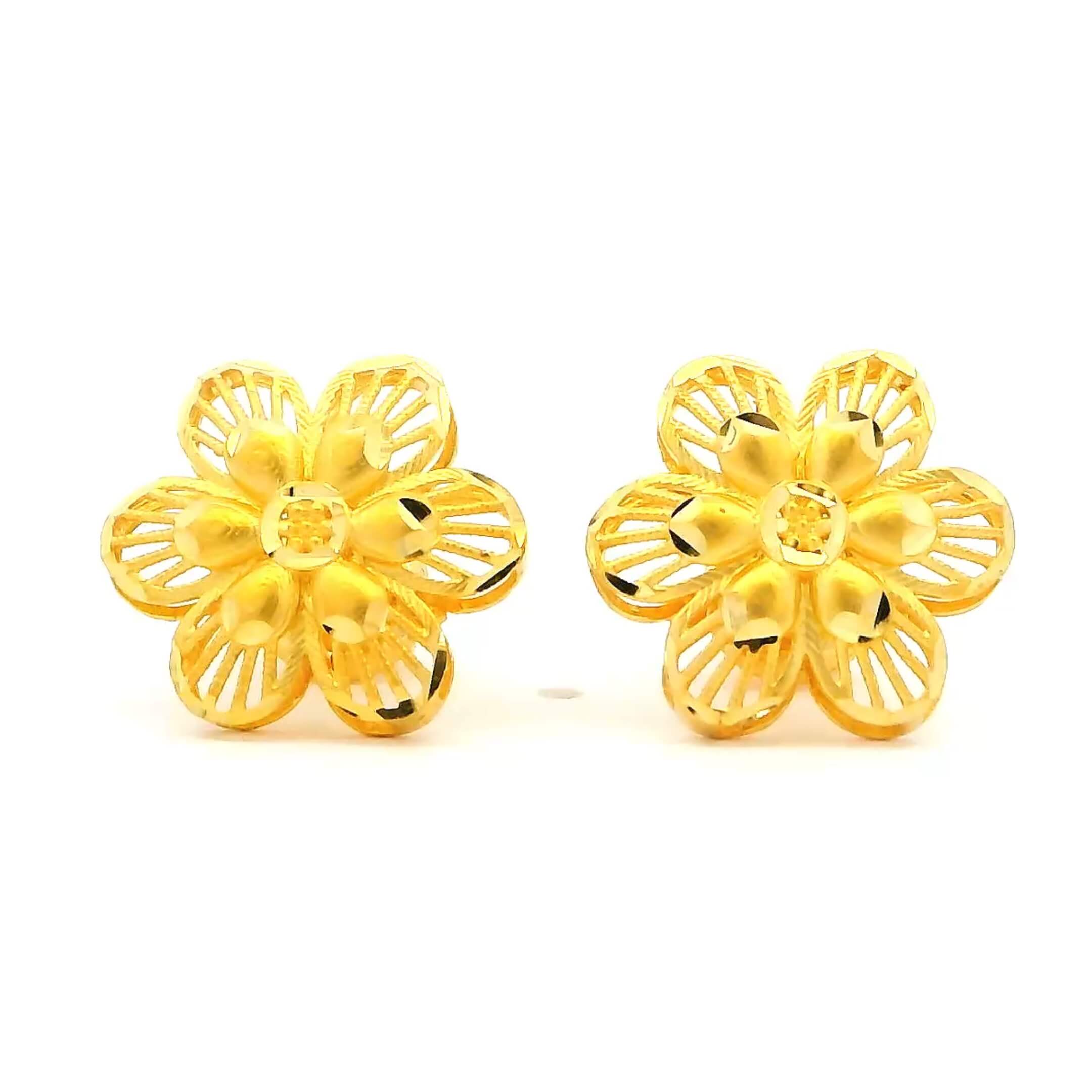 Gracious Full Blossom Gold Studs