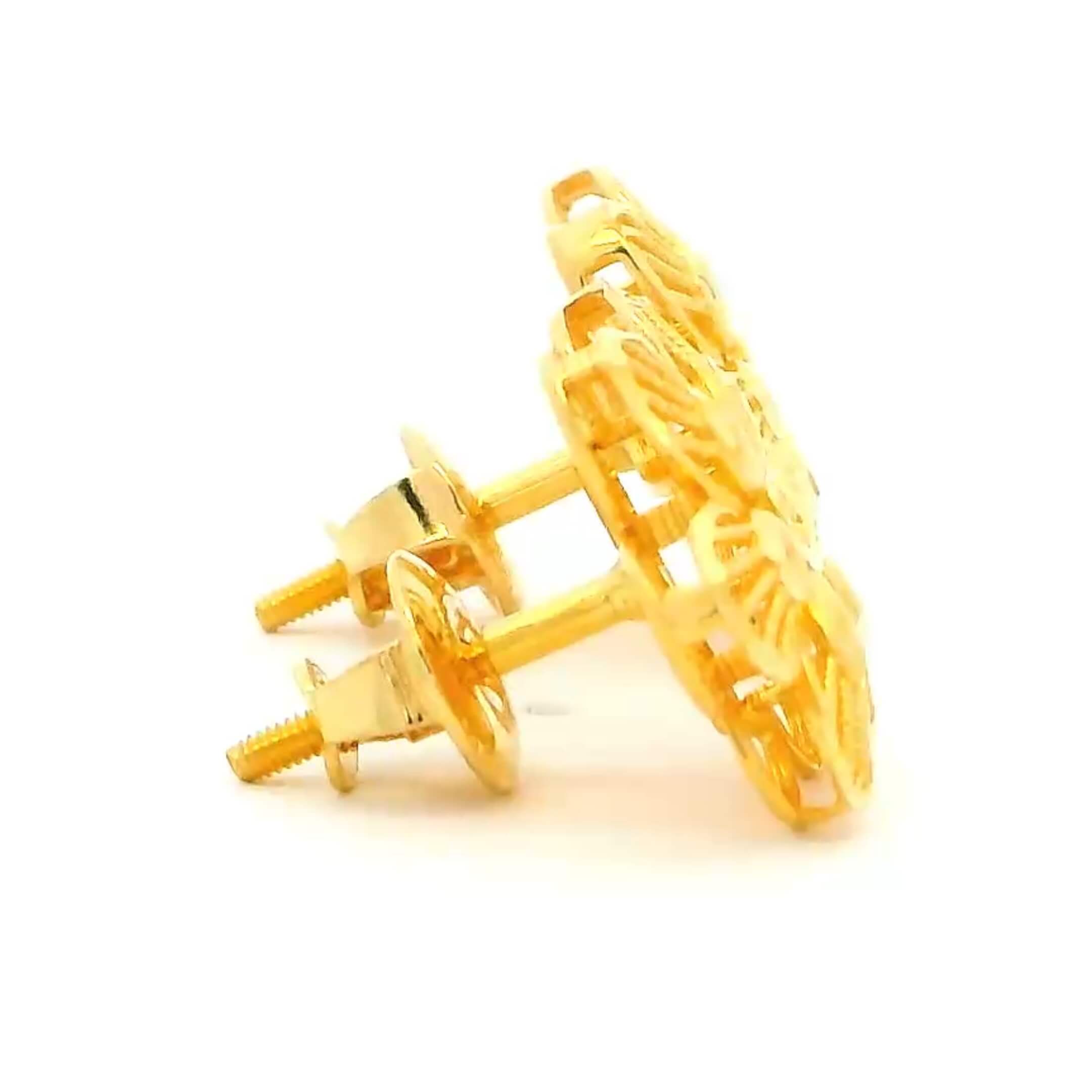 Gracious Full Blossom Gold Studs