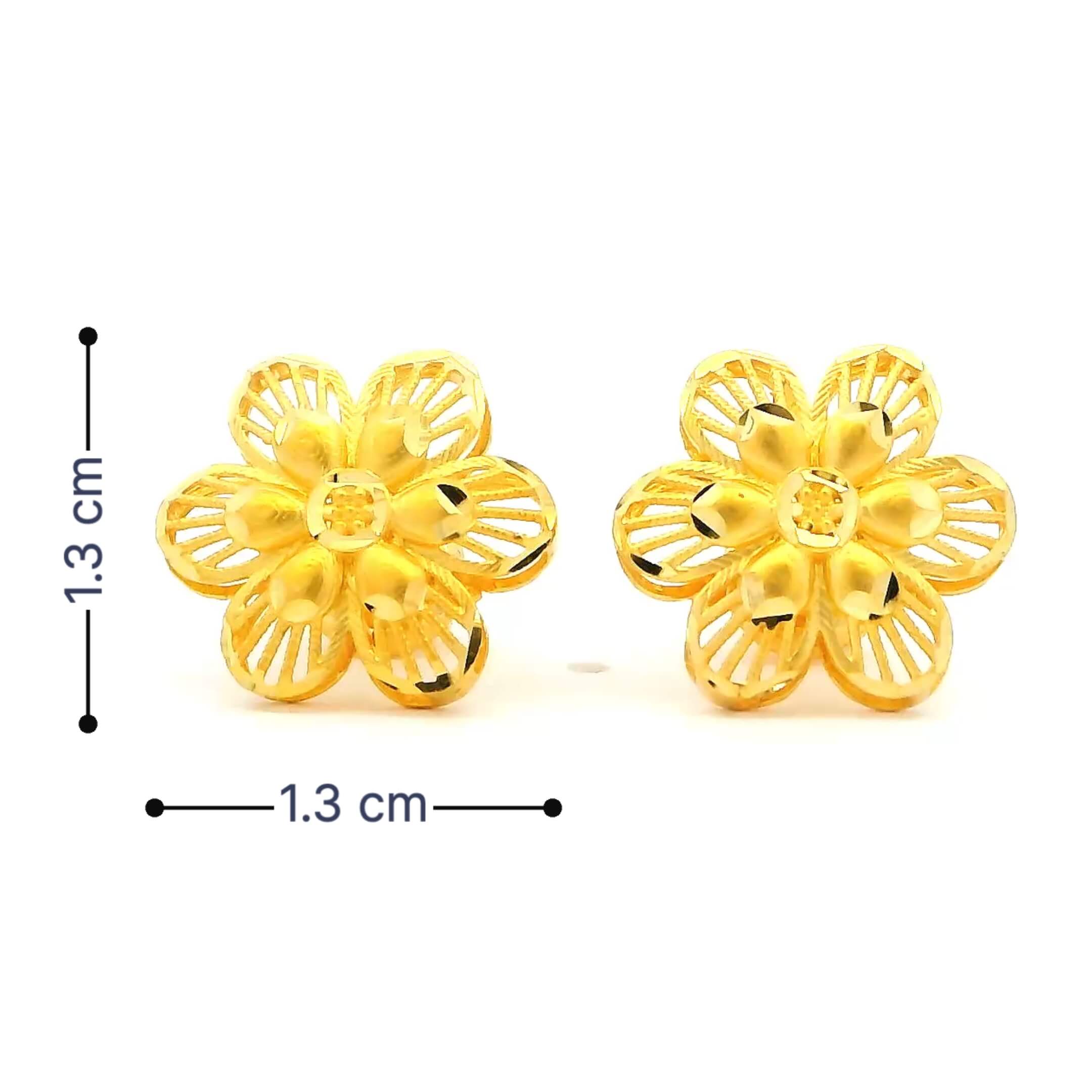 Gracious Full Blossom Gold Studs