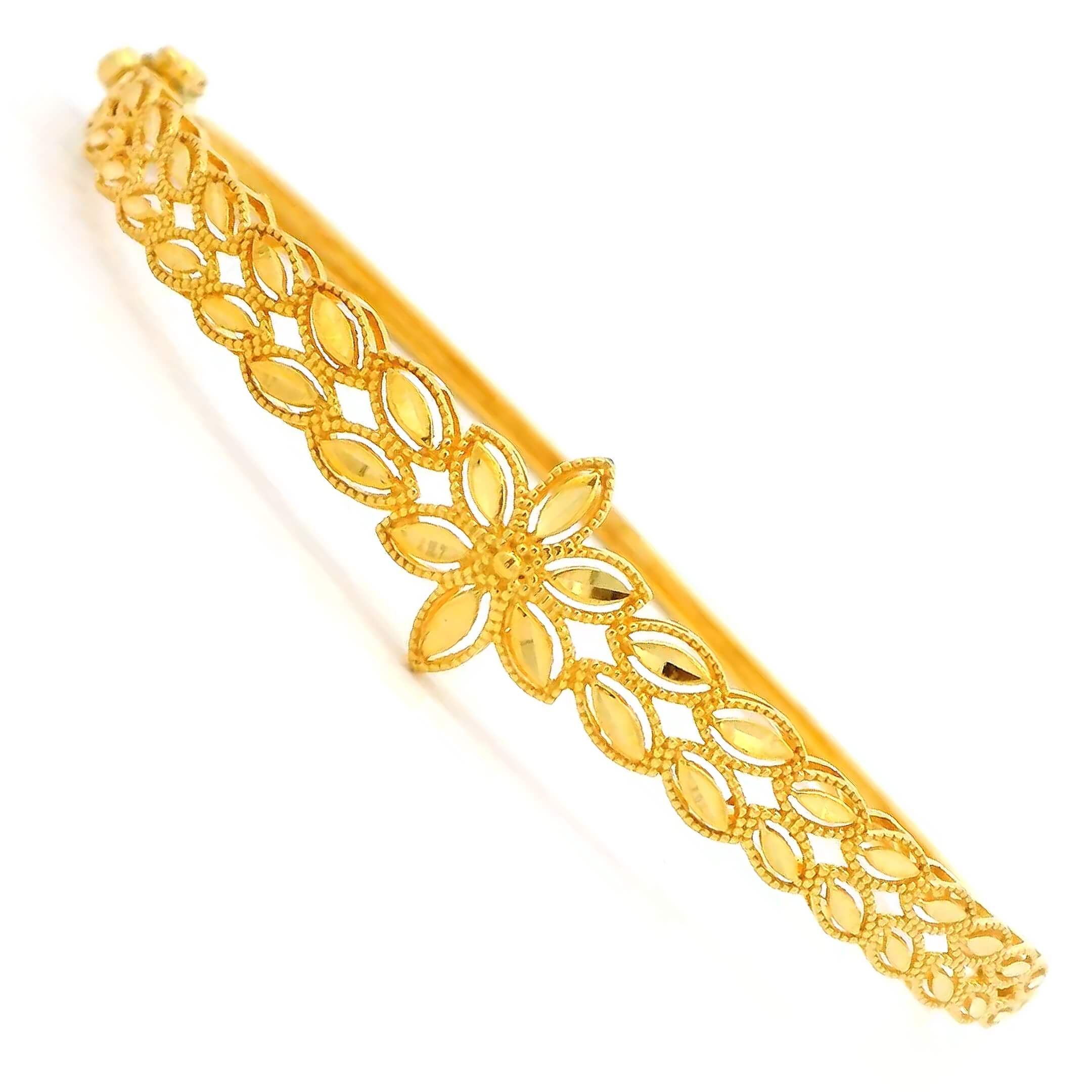 Mesmeric Floral Shine Gold Bracelet for Women