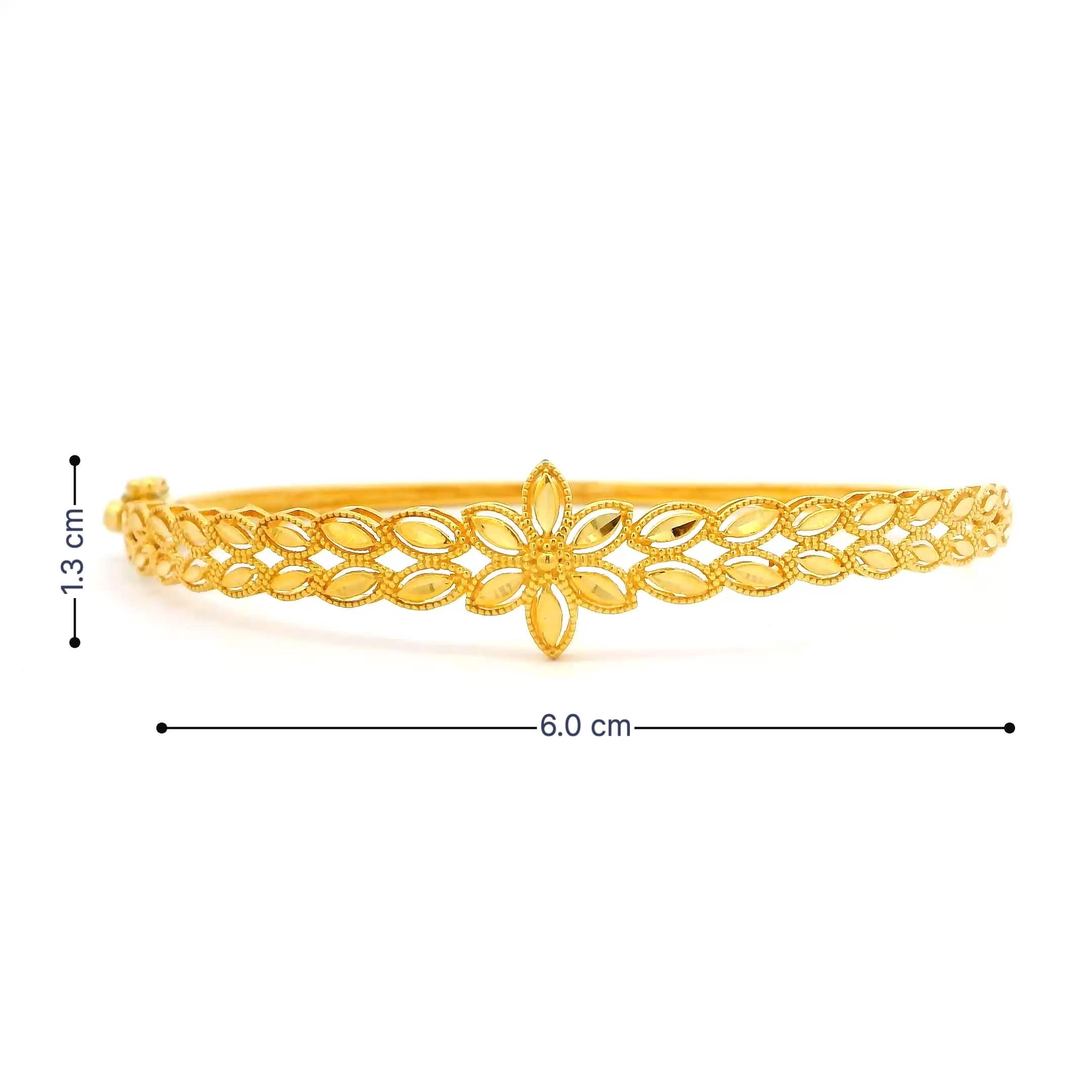 Mesmeric Floral Shine Gold Bracelet for Women