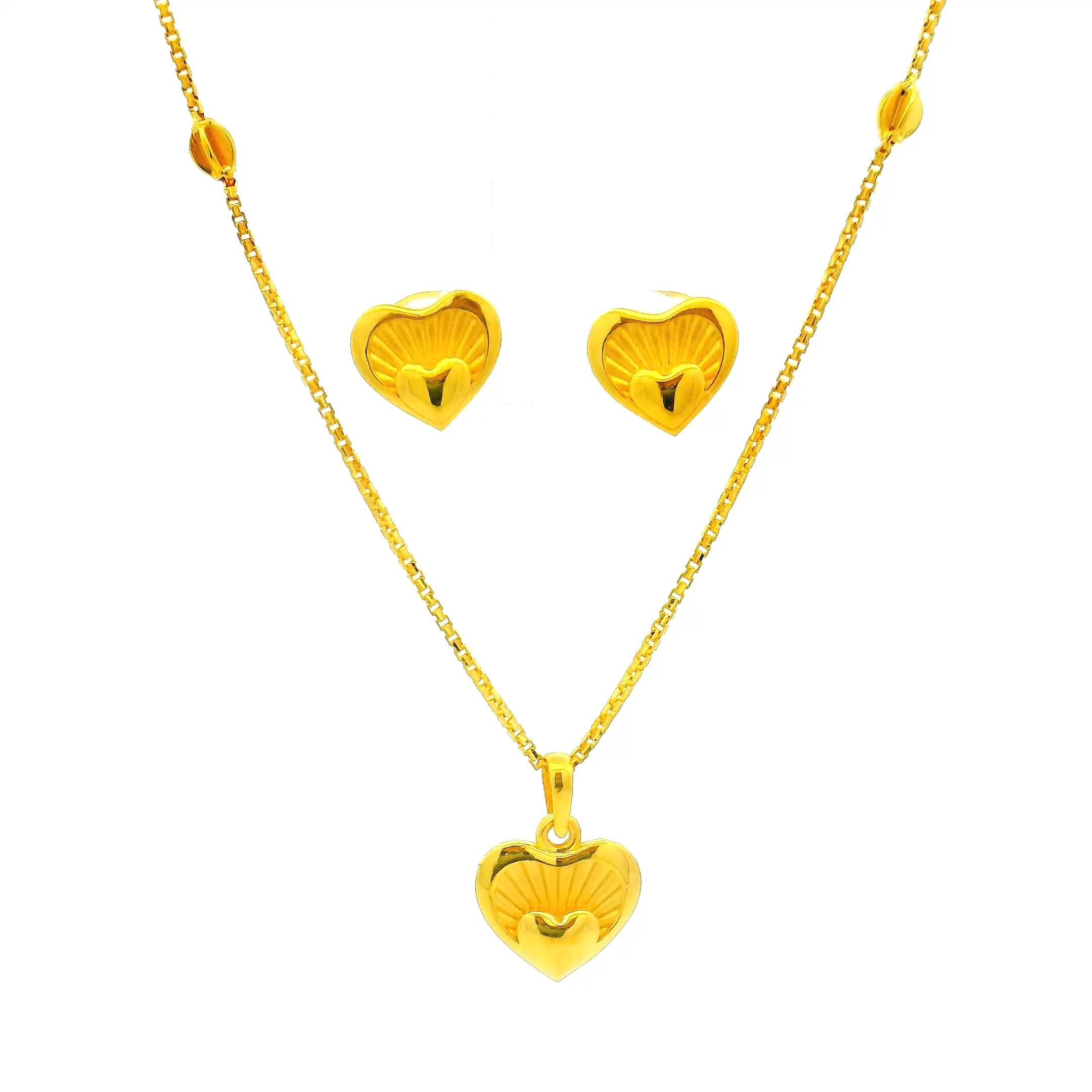 Riveting Glow Gold Heart Necklace