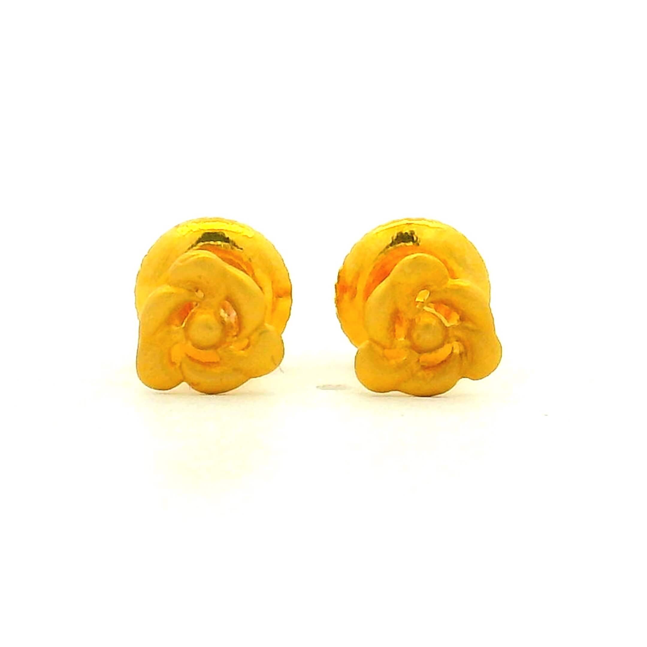 Graceful Golden Rose Studs