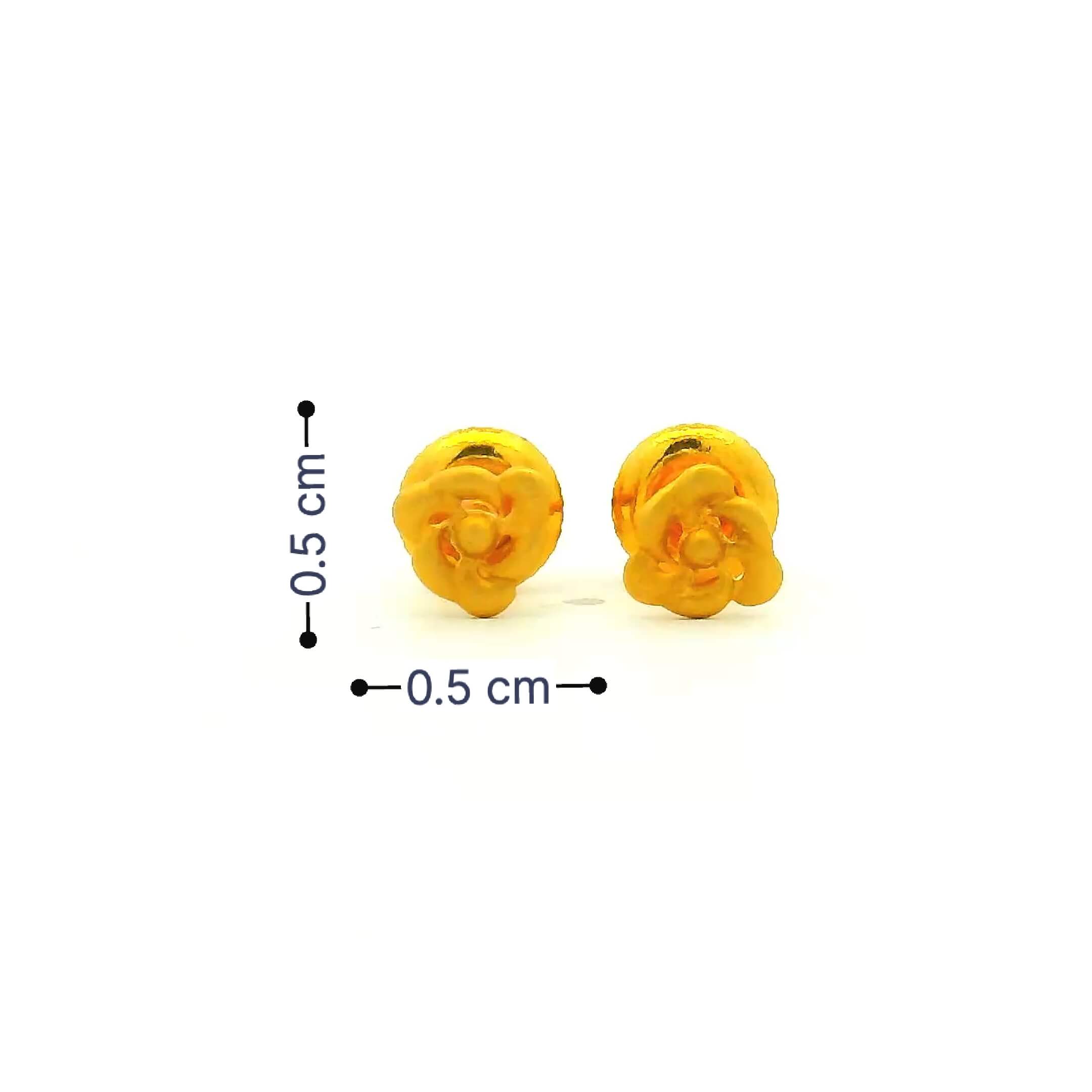 Graceful Golden Rose Studs