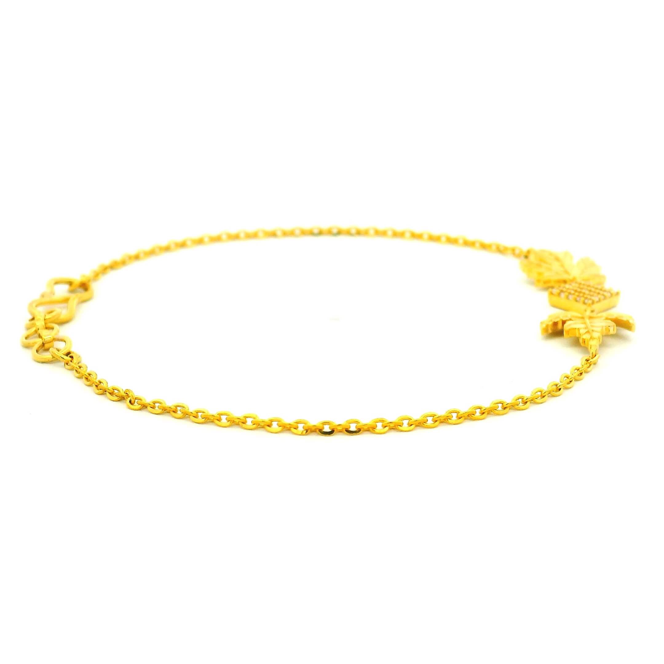 Golden Leaf Glimmer Gold Bracelet