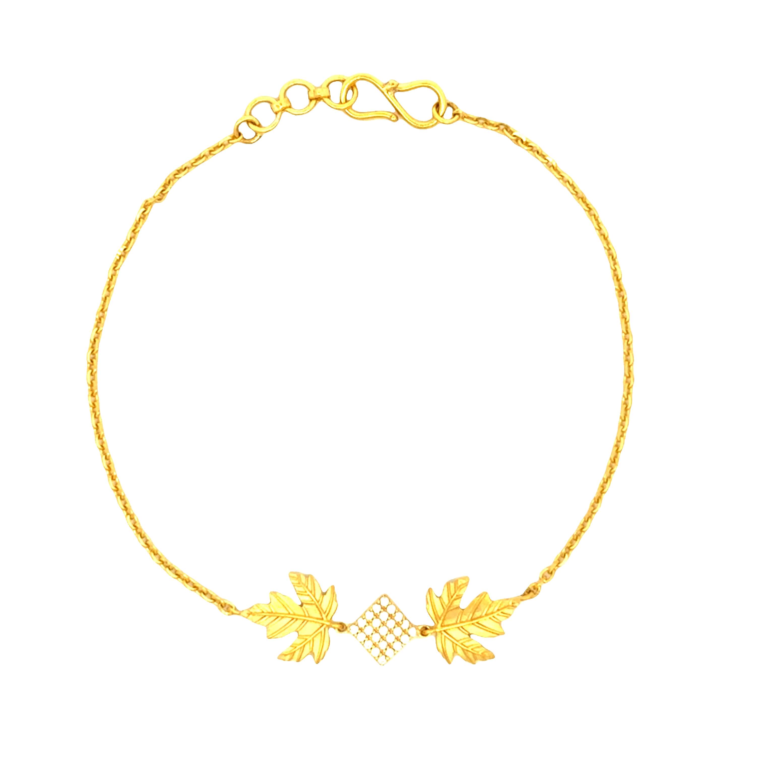 Golden Leaf Glimmer Gold Bracelet