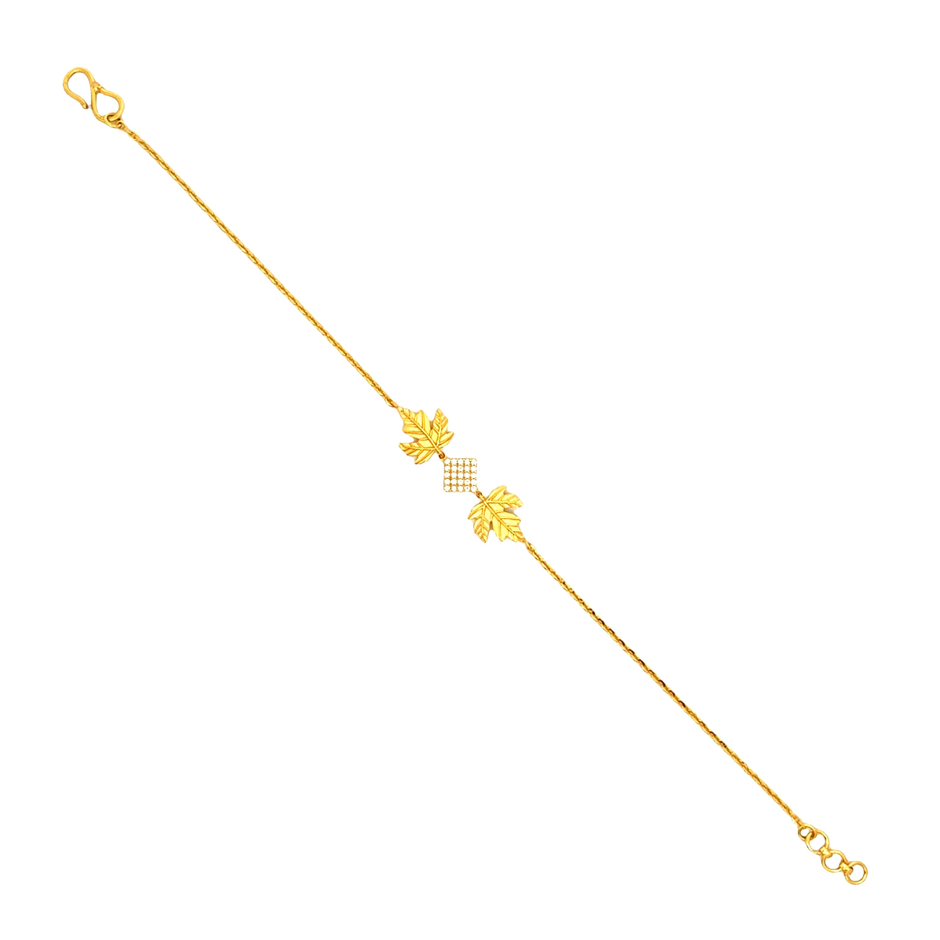 Golden Leaf Glimmer Gold Bracelet